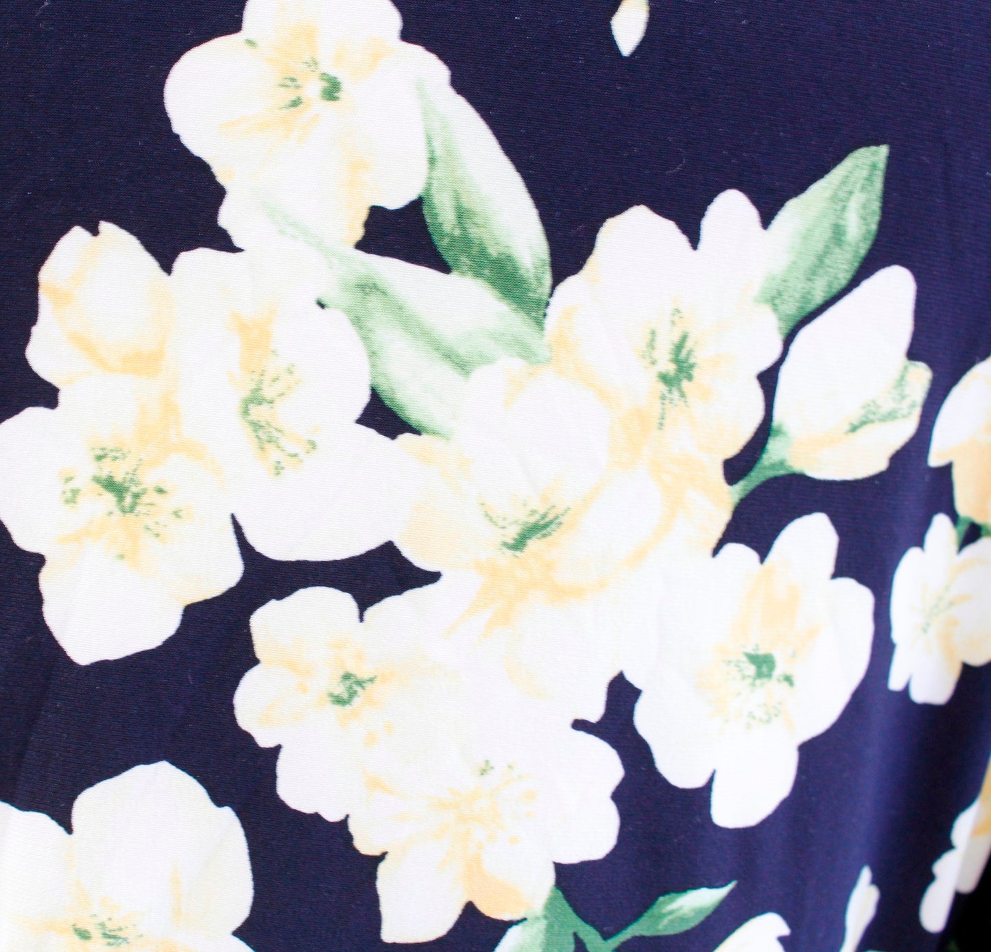 Lauren Ralph Lauren Navy Blue Yellow Floral Ruched Jersey Wiggle Dress Size 14