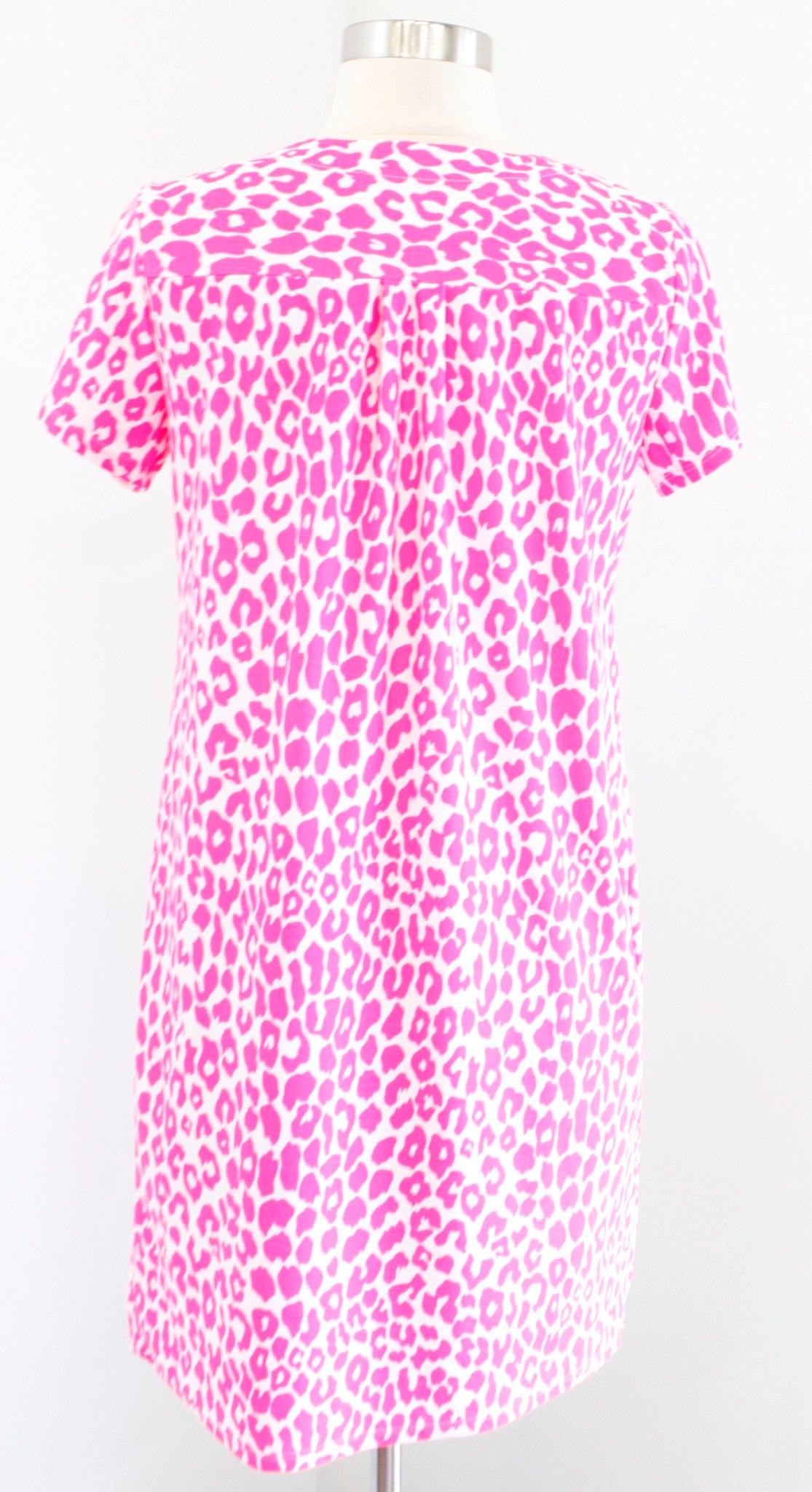 Jude Connally Jude Cloth Pink White Leopard Print Short Sleeve Dress Size XS