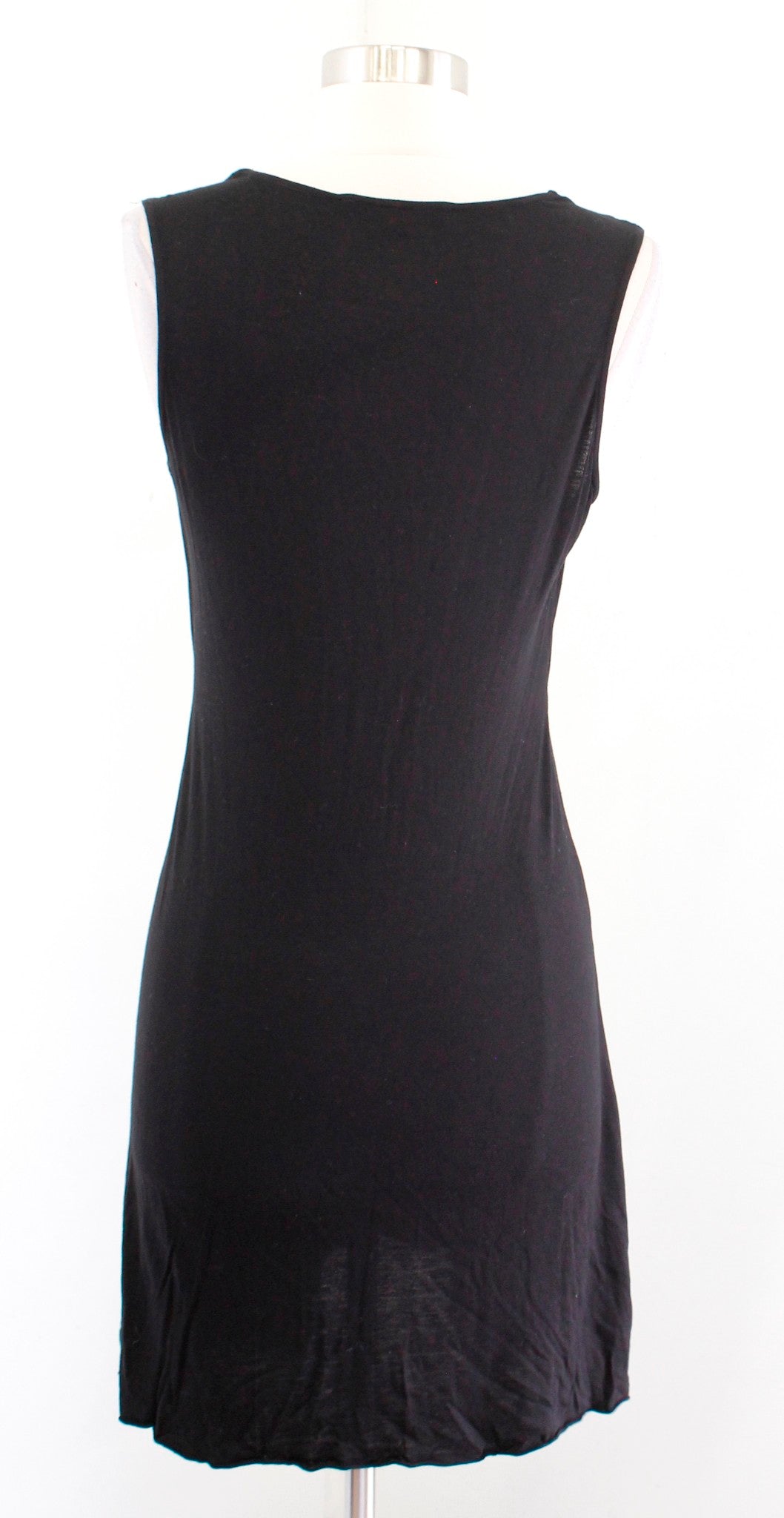 AllSaints Jayda Black Knit Tie Front V Neck Mini Dress Sleeveless Size M