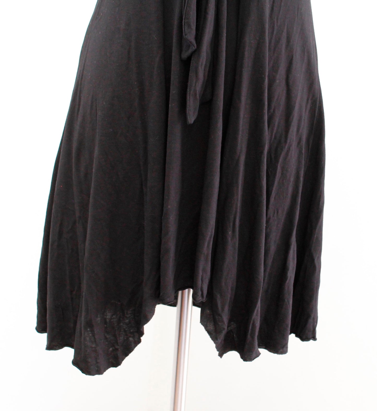 AllSaints Jayda Black Knit Tie Front V Neck Mini Dress Sleeveless Size M