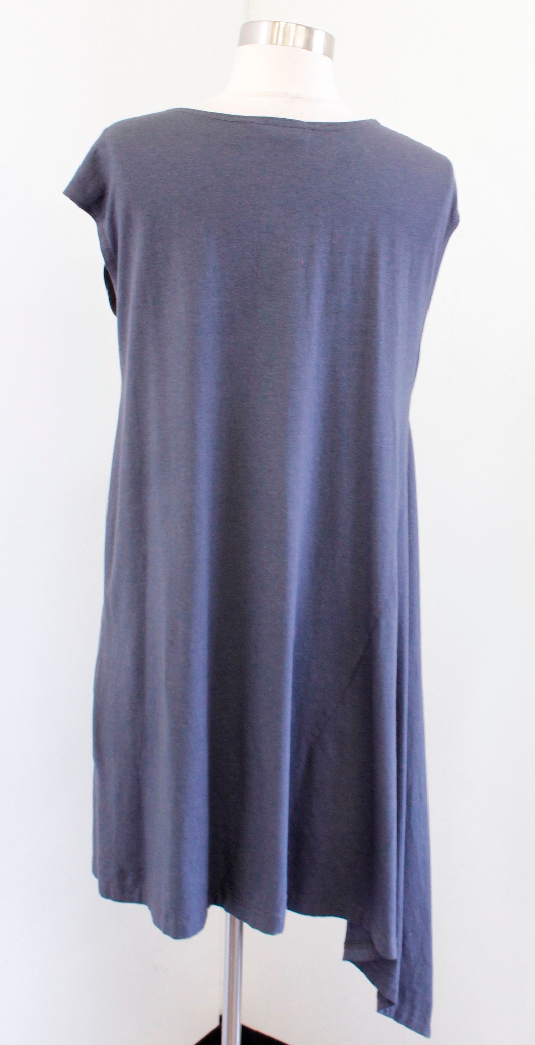 Bryn Walker Gray Asymmetrical Hem Hi Lo Bamboo Organic Cotton Tunic Top Size S