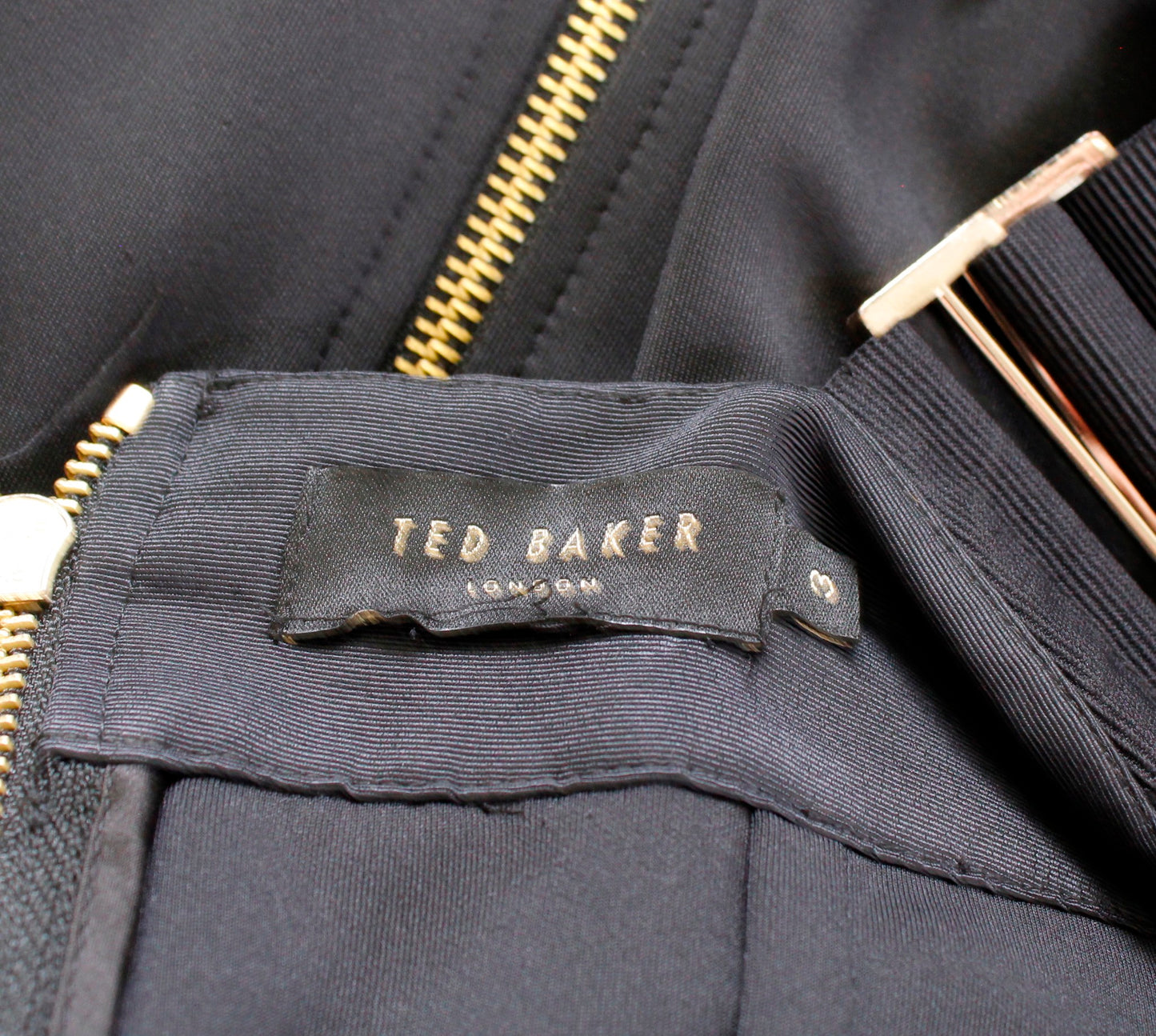 Ted Baker Avka Kensington Floral Print Bodycon Sheath Dress Size 3 Strappy Black