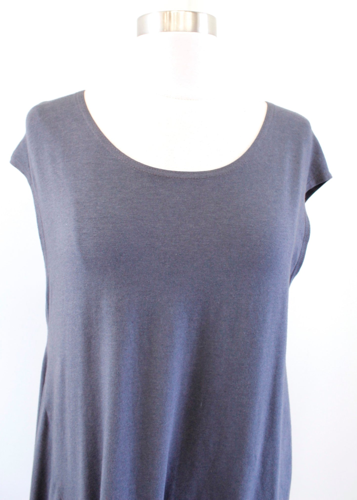 Bryn Walker Gray Asymmetrical Hem Hi Lo Bamboo Organic Cotton Tunic Top Size S