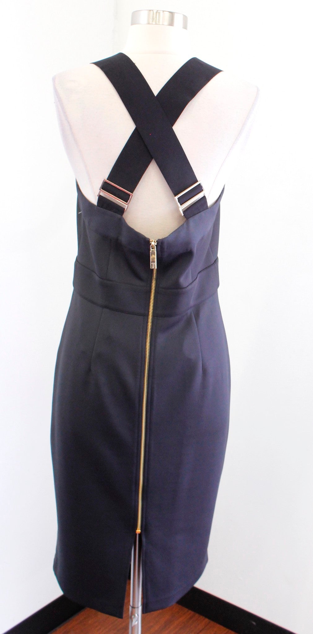 Ted Baker Avka Kensington Floral Print Bodycon Sheath Dress Size 3 Strappy Black