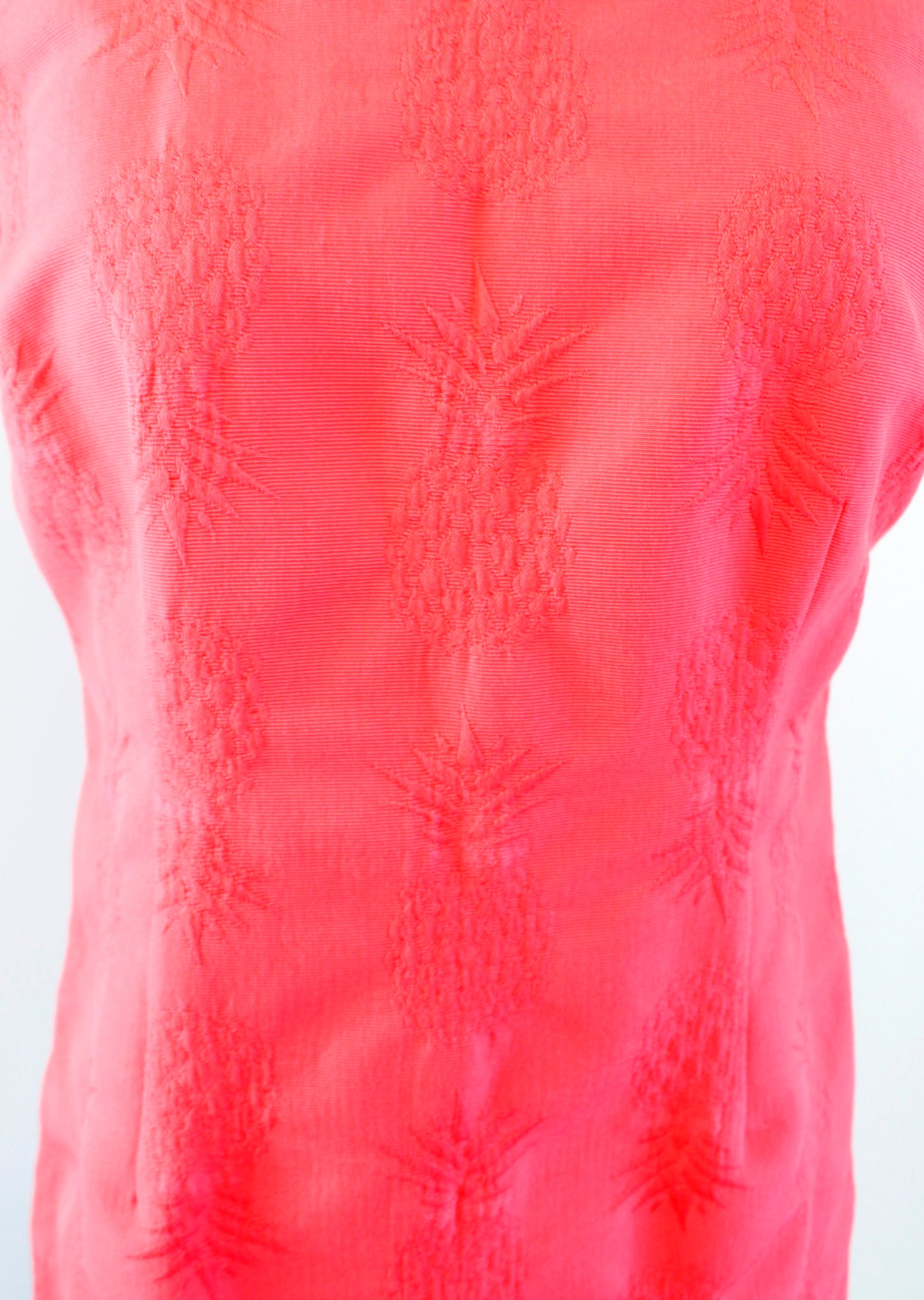 Talbots RSVP Coral Pineapple Embellished Jeweled Matelasse Sheath Dress Size 8P