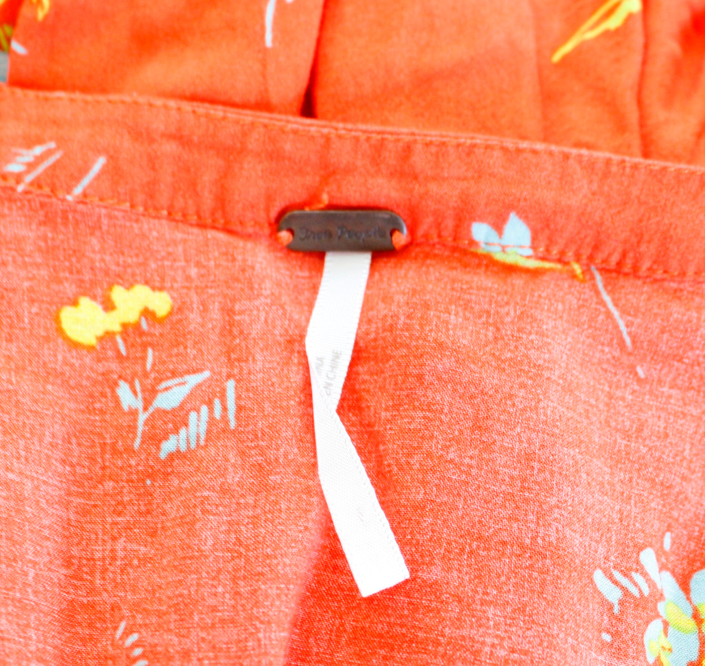 Free People Greatest Day Orange Floral Print Smocked Mini Dress Size XS Tunic