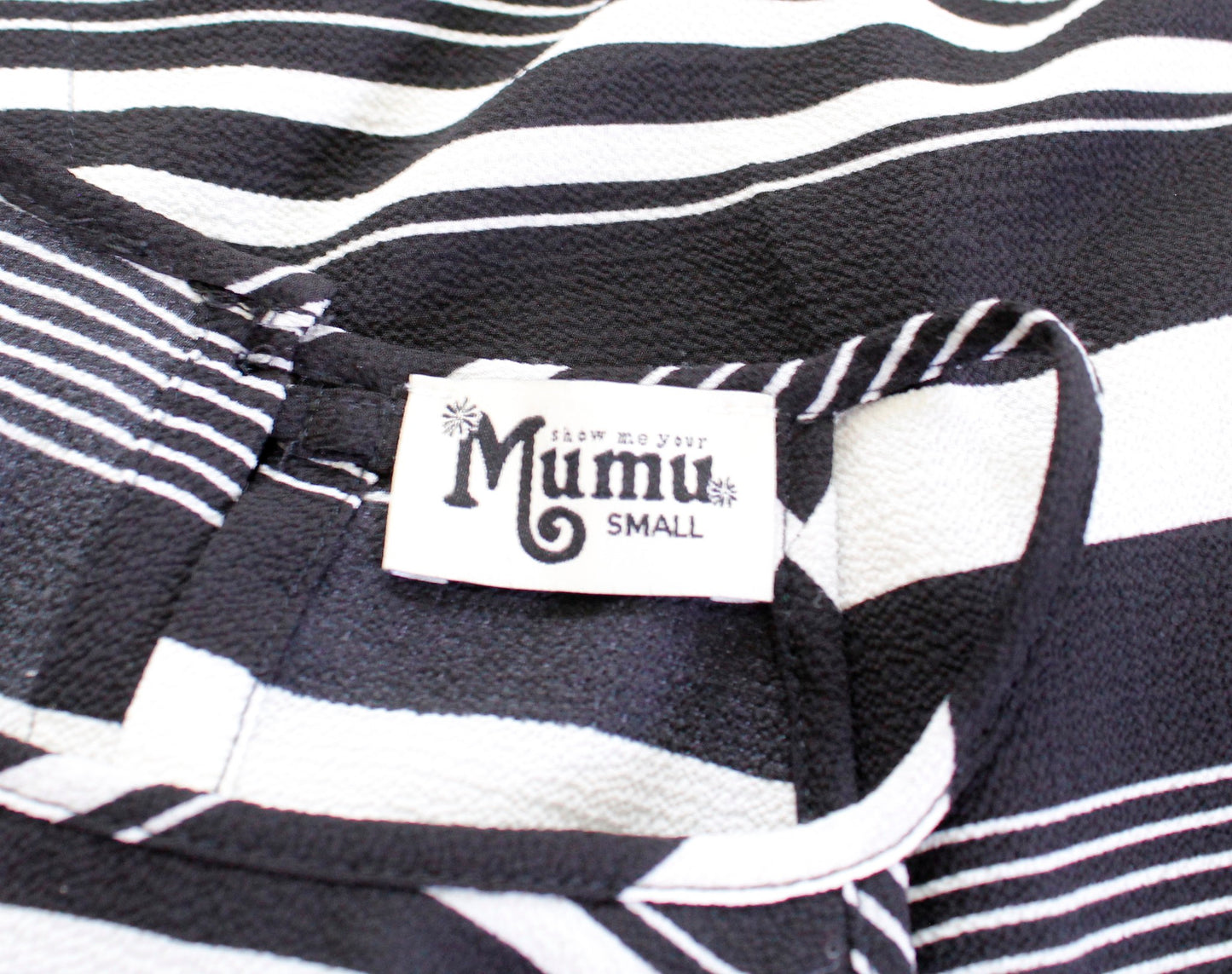 Show Me Your Mumu Selena Black Stripe Button Split Back Halter Tank Top Blouse S