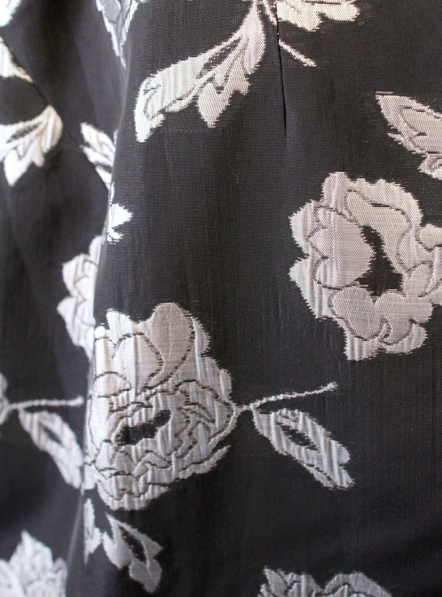 Calvin Klein Black Silver Metallic Floral Open Front Blazer Jacket Size 16W