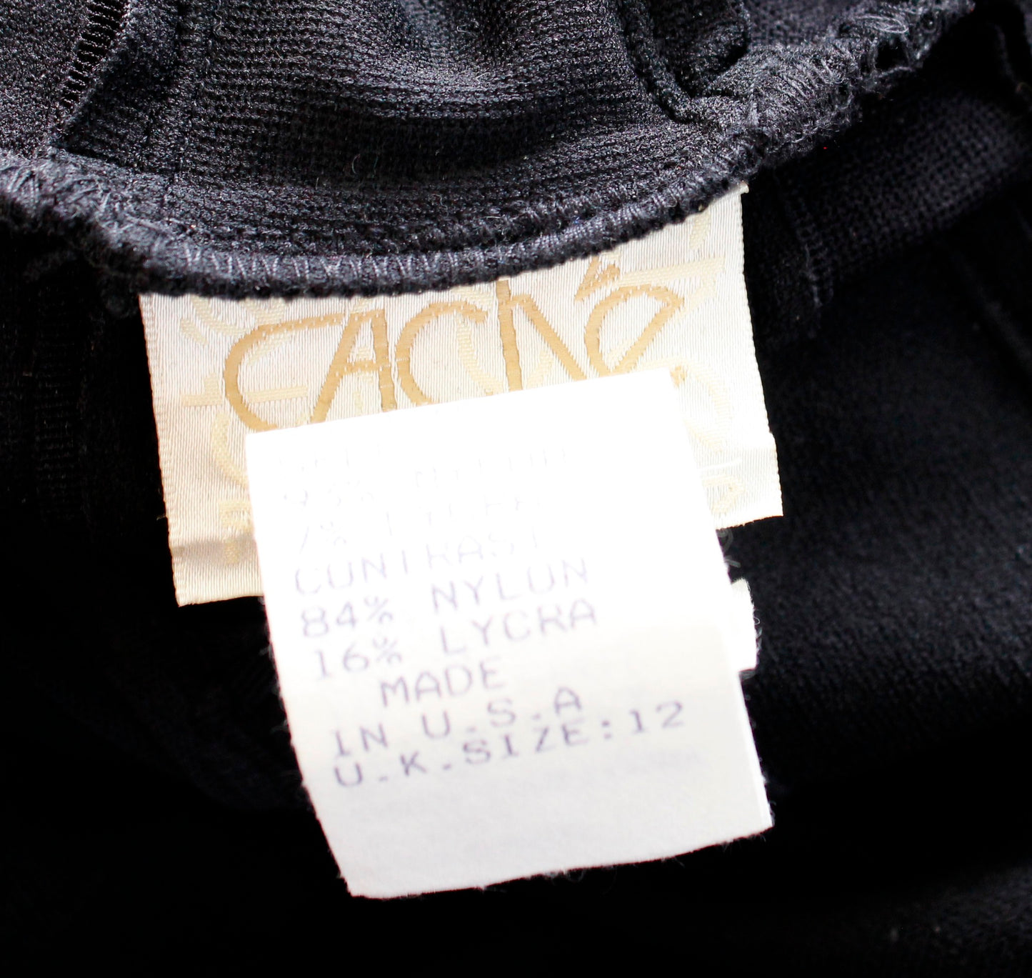 Vtg 90s Cache Black Mesh Mock Neck Beaded Cocktail Party Dress Size L Evening