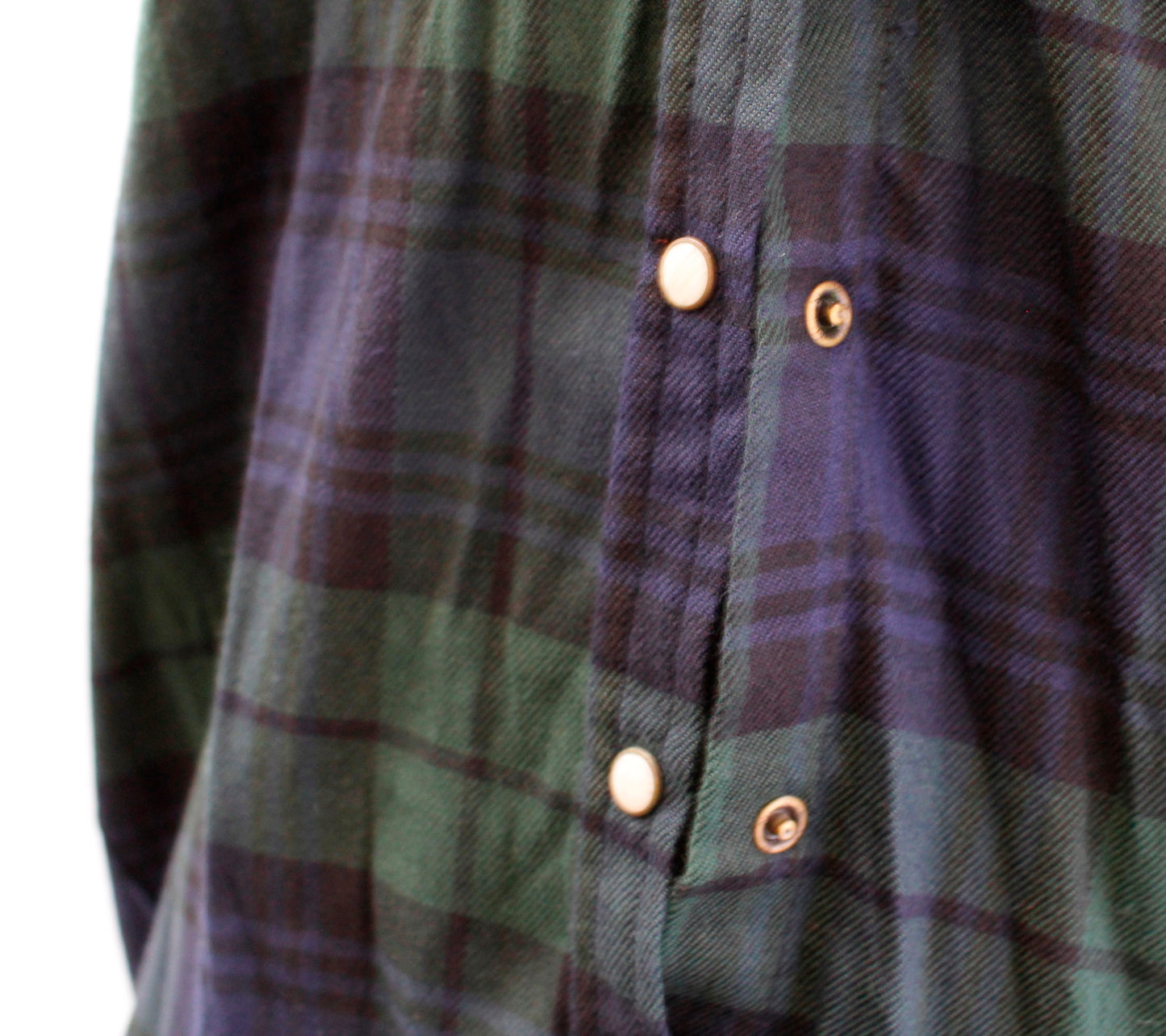 NWT Zara Basic Denim Green Plaid Snap Button Floral Beaded Shirt Blouse Size XS Long Sleeve