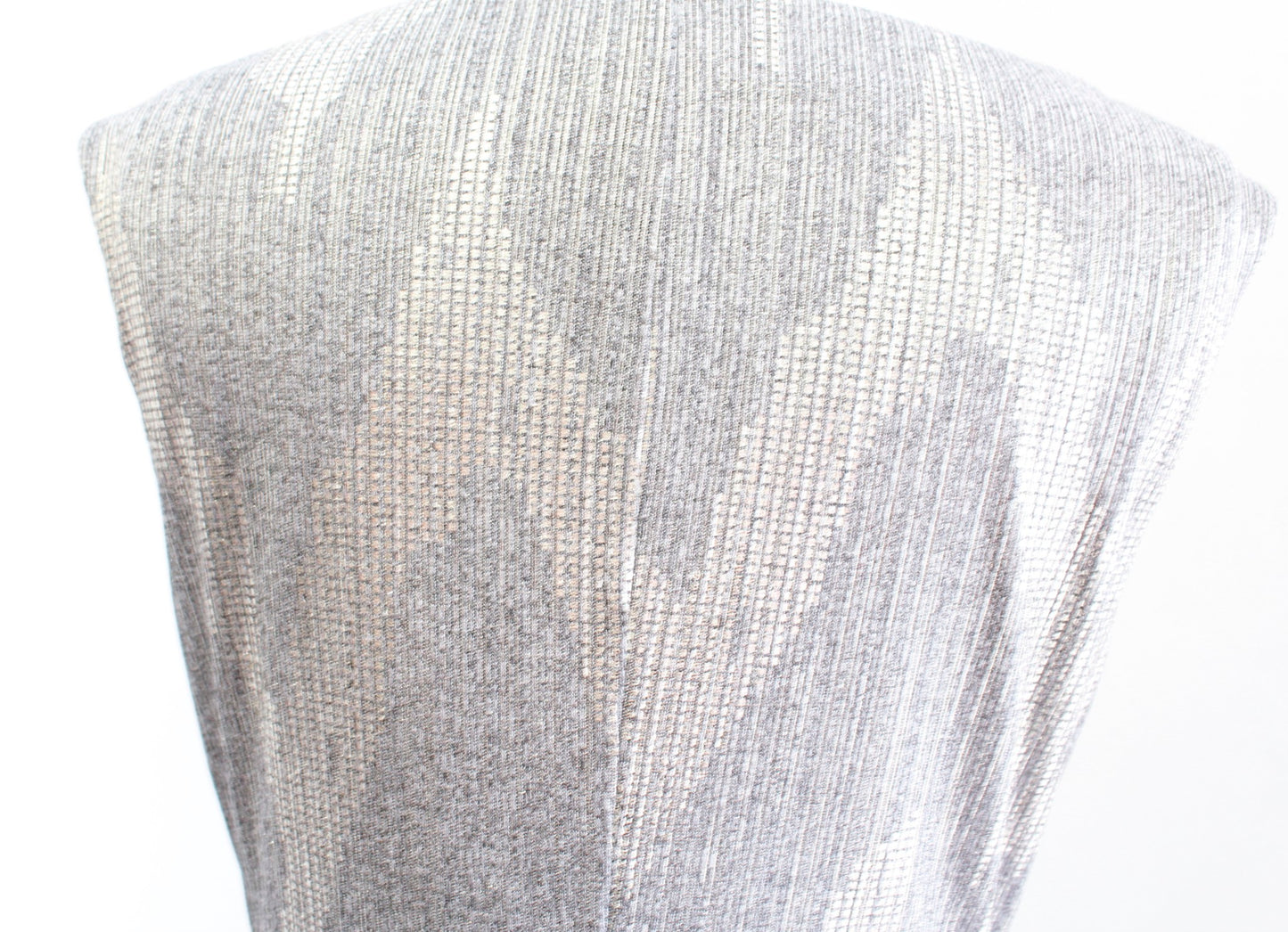 White House Black Market Gray Silver Gold Metallic Drape Neck Shift Dress Size 6