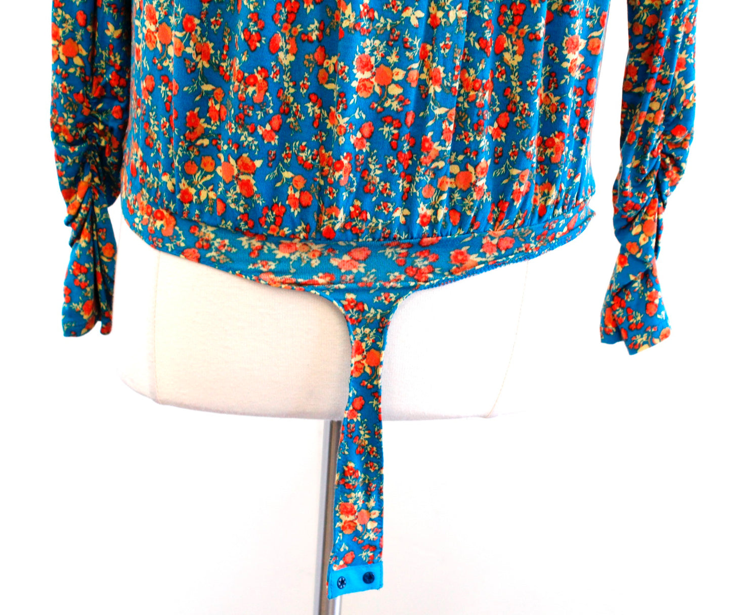 NWT Intimately Free People Kaya Blue Floral Bodysuit Keyhole Size XS