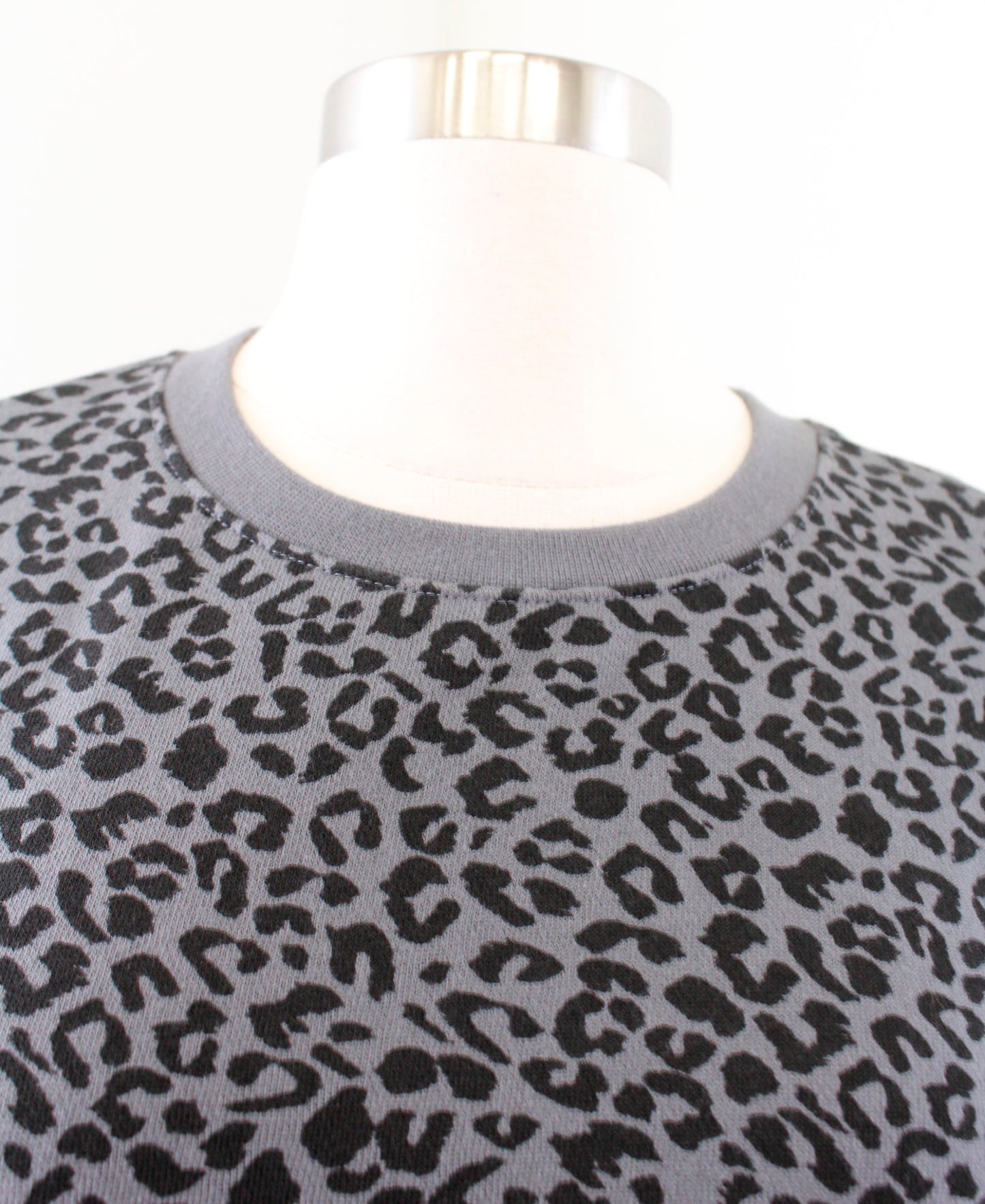 NWT Rails Marcie Gray Black Leopard Print Sweatshirt Pullover Sweater Size S