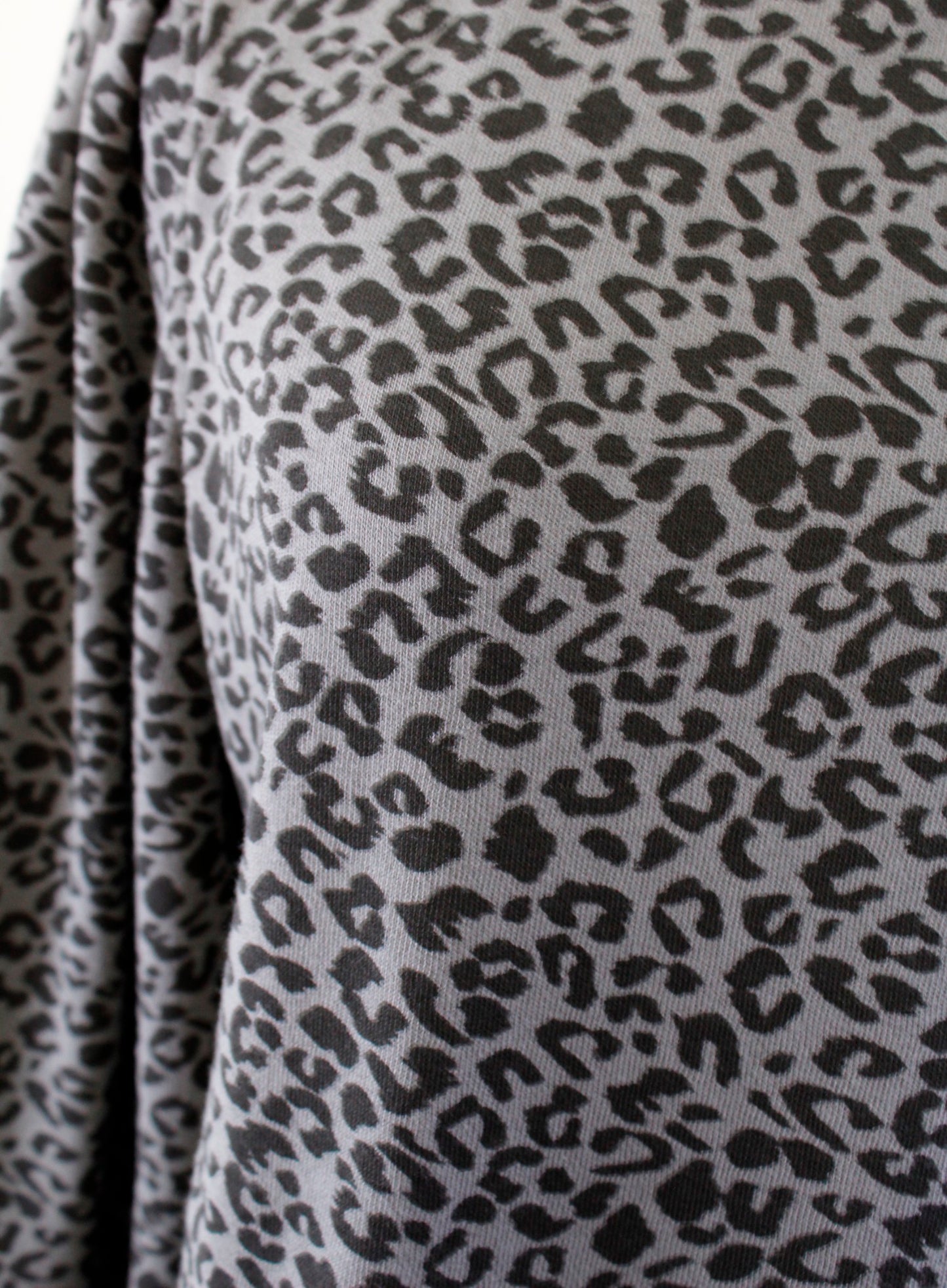 NWT Rails Marcie Gray Black Leopard Print Sweatshirt Pullover Sweater Size S