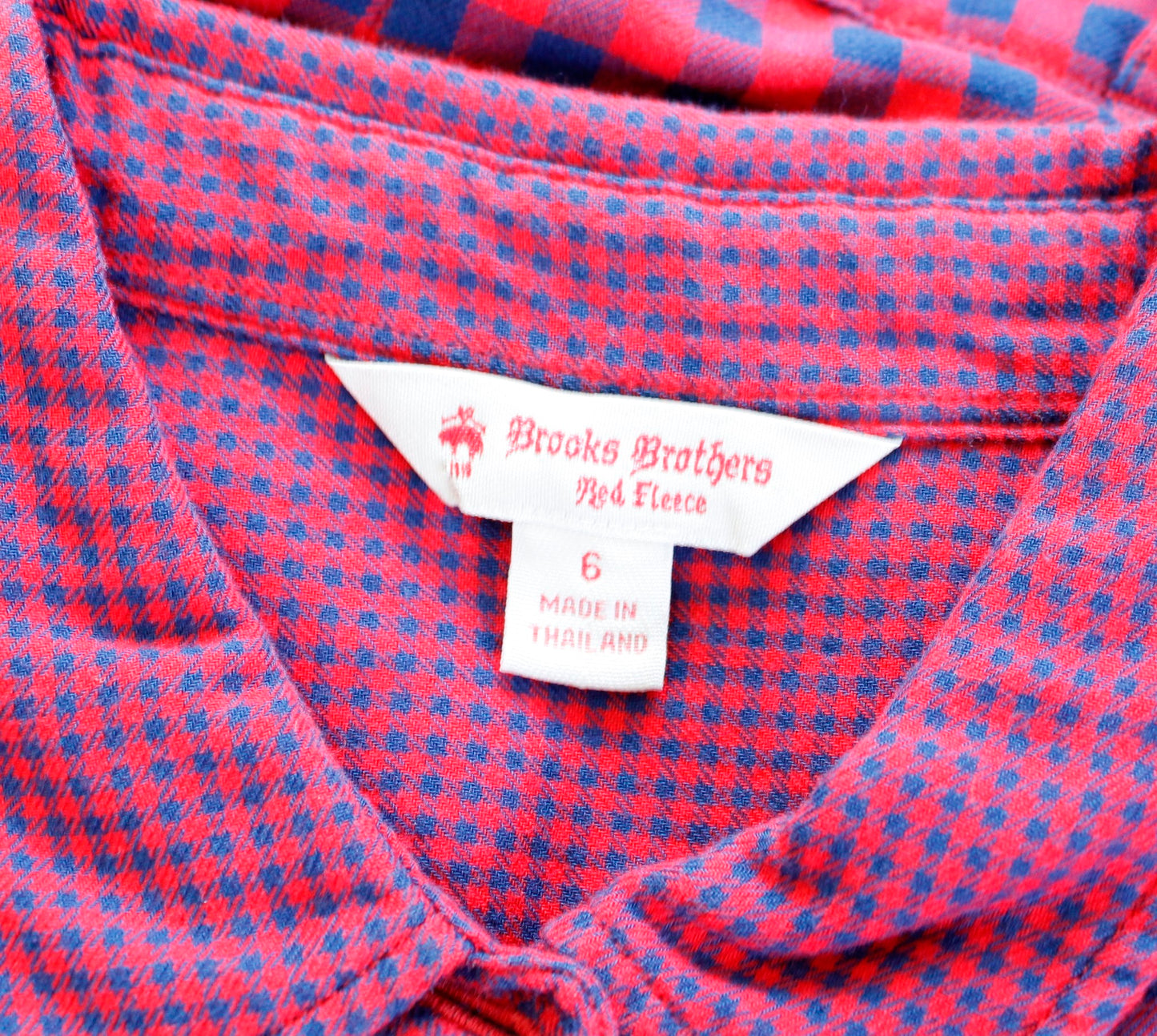 Brooks Brothers Womens Red Fleece Blue Red Plaid Tie Waist Shirt Dress Size 6