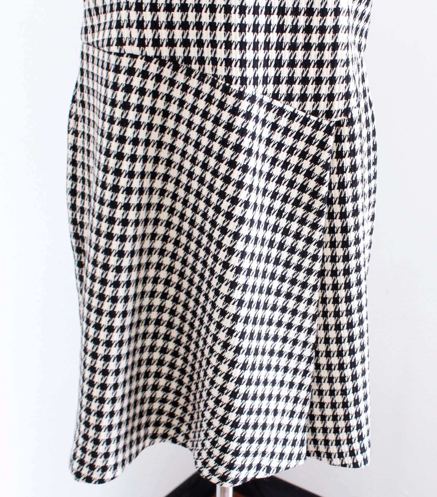 Lauren Ralph Lauren Black Off White Houndstooth Tweed Sheath Dress Size 14