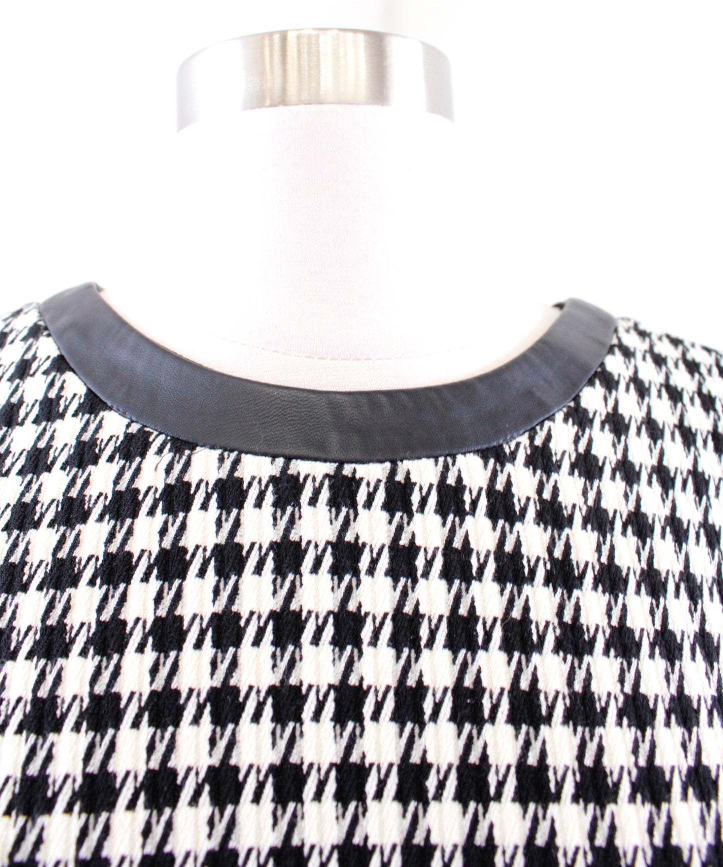 Lauren Ralph Lauren Black Off White Houndstooth Tweed Sheath Dress Size 14
