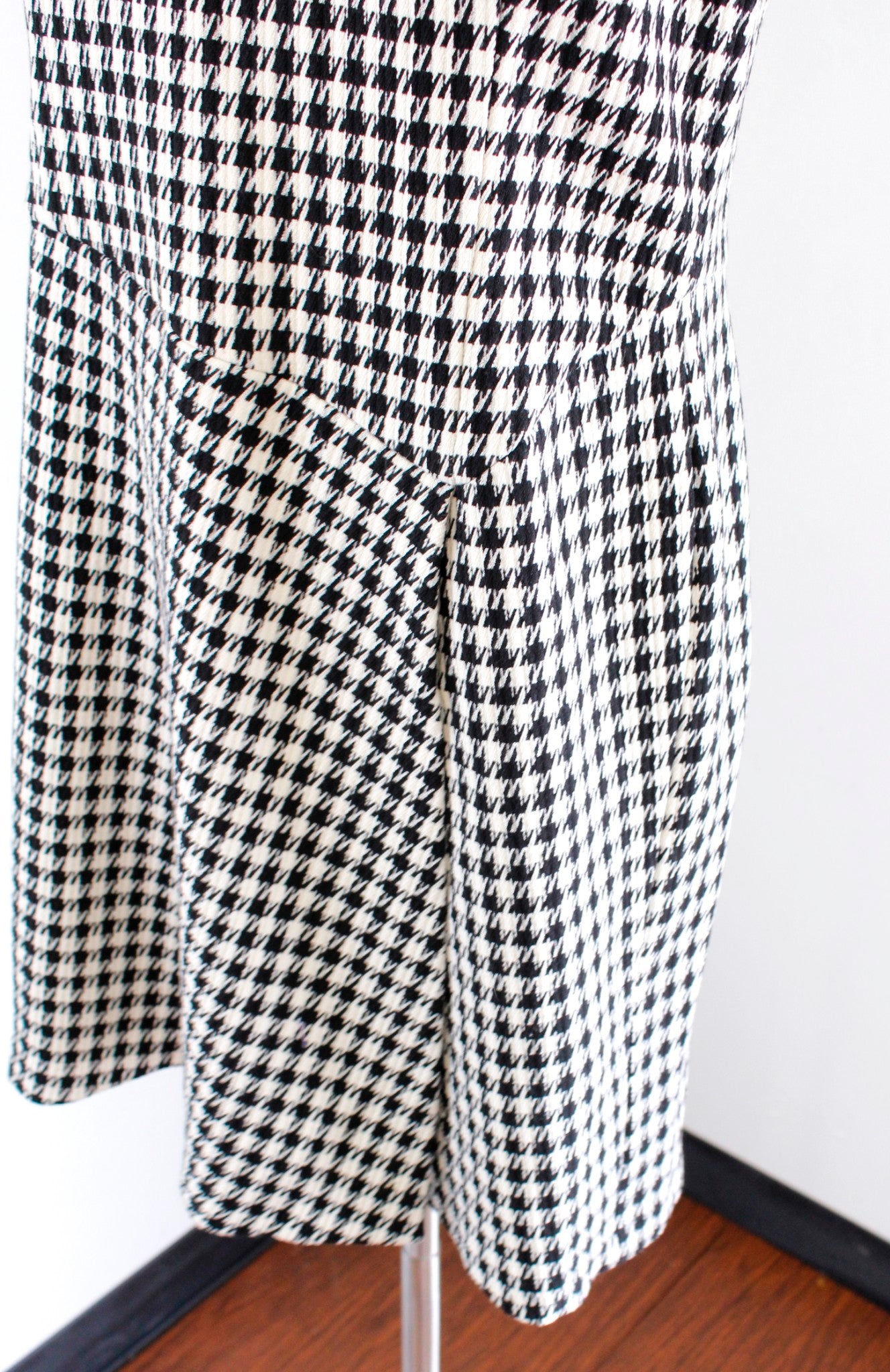Lauren Ralph Lauren Black Off White Houndstooth Tweed Sheath Dress Size 14