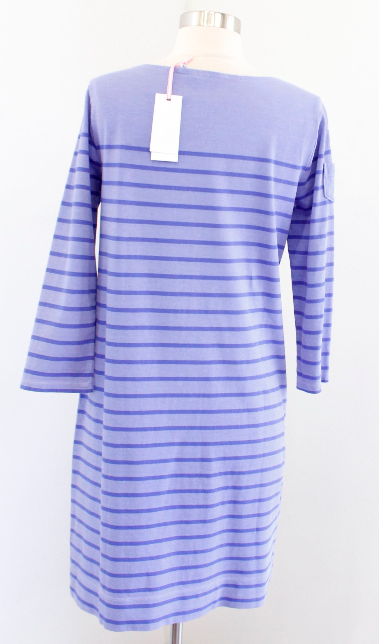 NWT Vineyard Vines Over Dyed Blue Striped Knit Shift Dress Long Sleeve Size XS