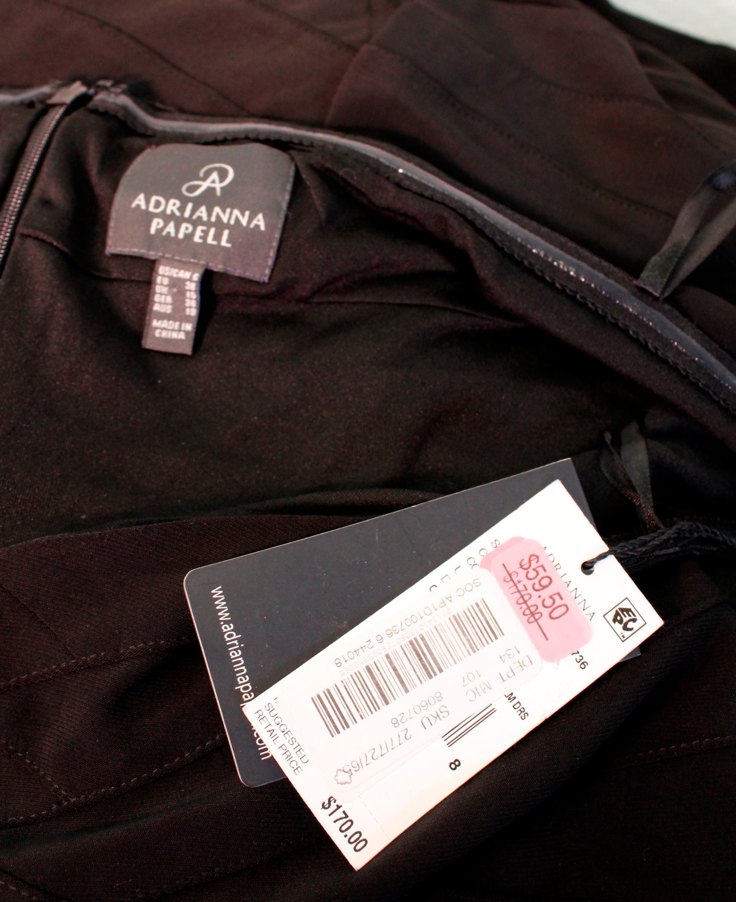 NWT Adrianna Papell Black Banded Off the Shoulder Peplum Dress Cocktail Party 6