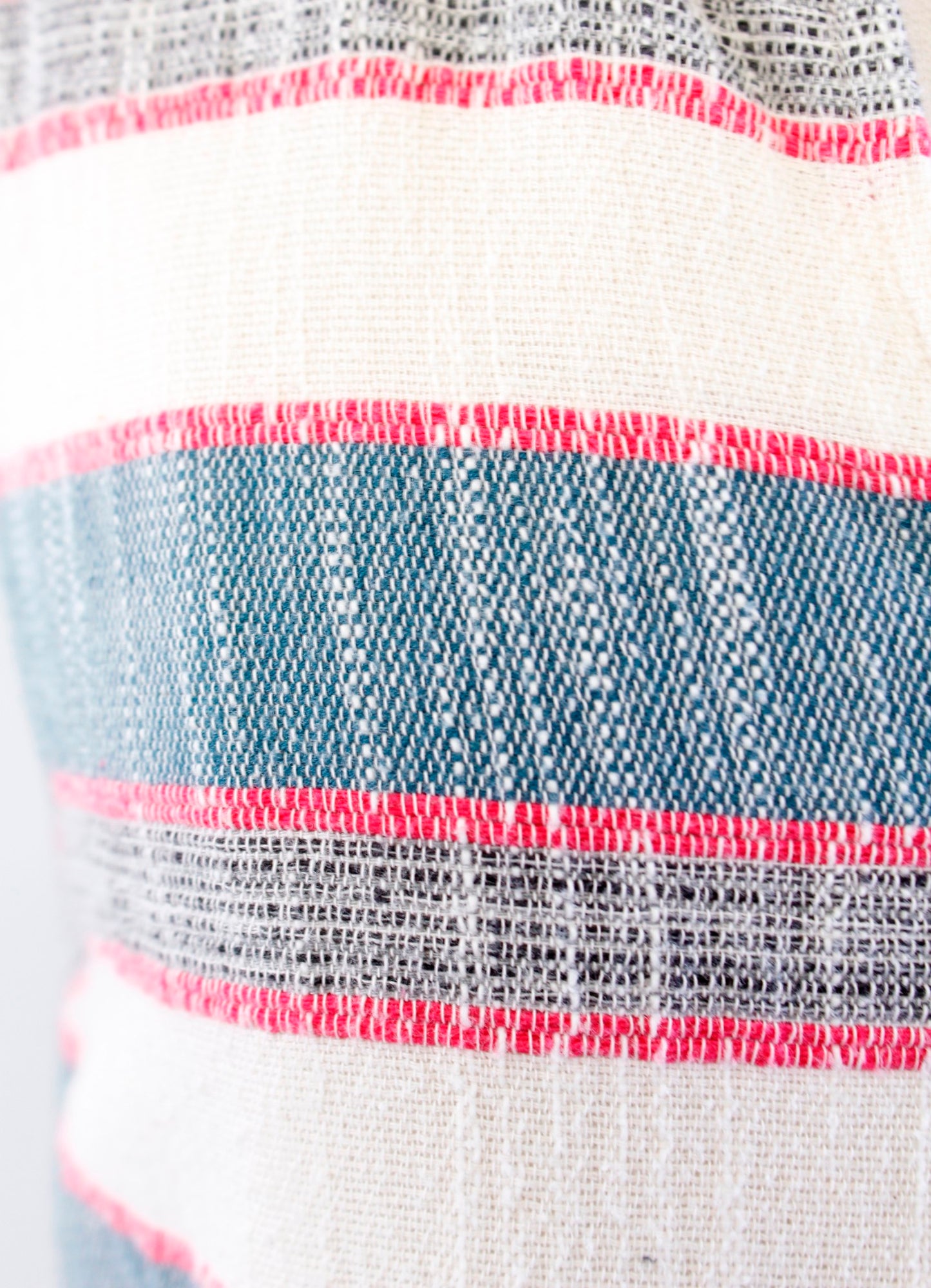 Holding Horses Anthropologie Striped Tweed Fringe Shift Dress Size 4 Red Blue