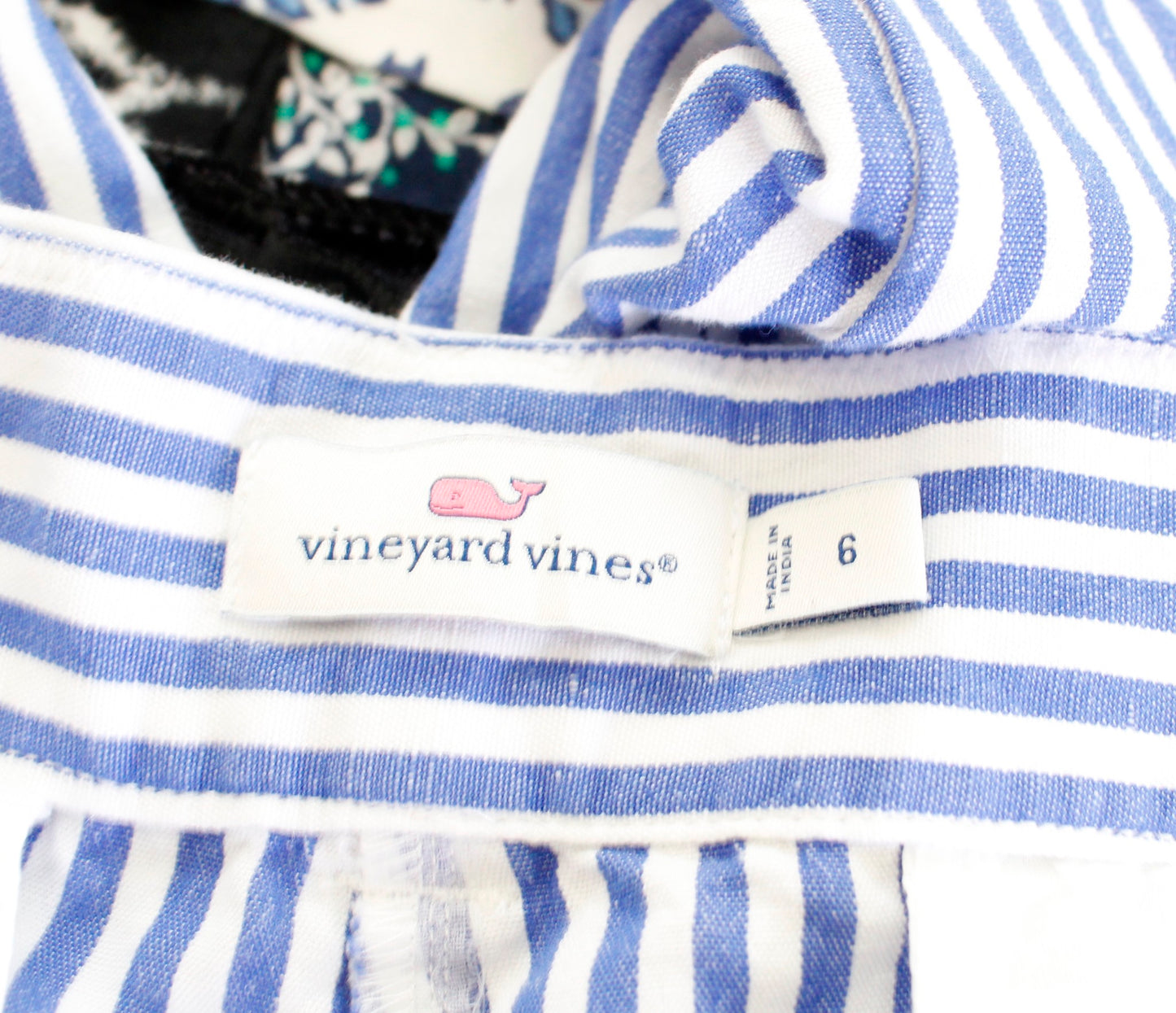 Vineyard Vines Catamaran Blue White Linen Striped Loose Leg Ankle Pants Size 6