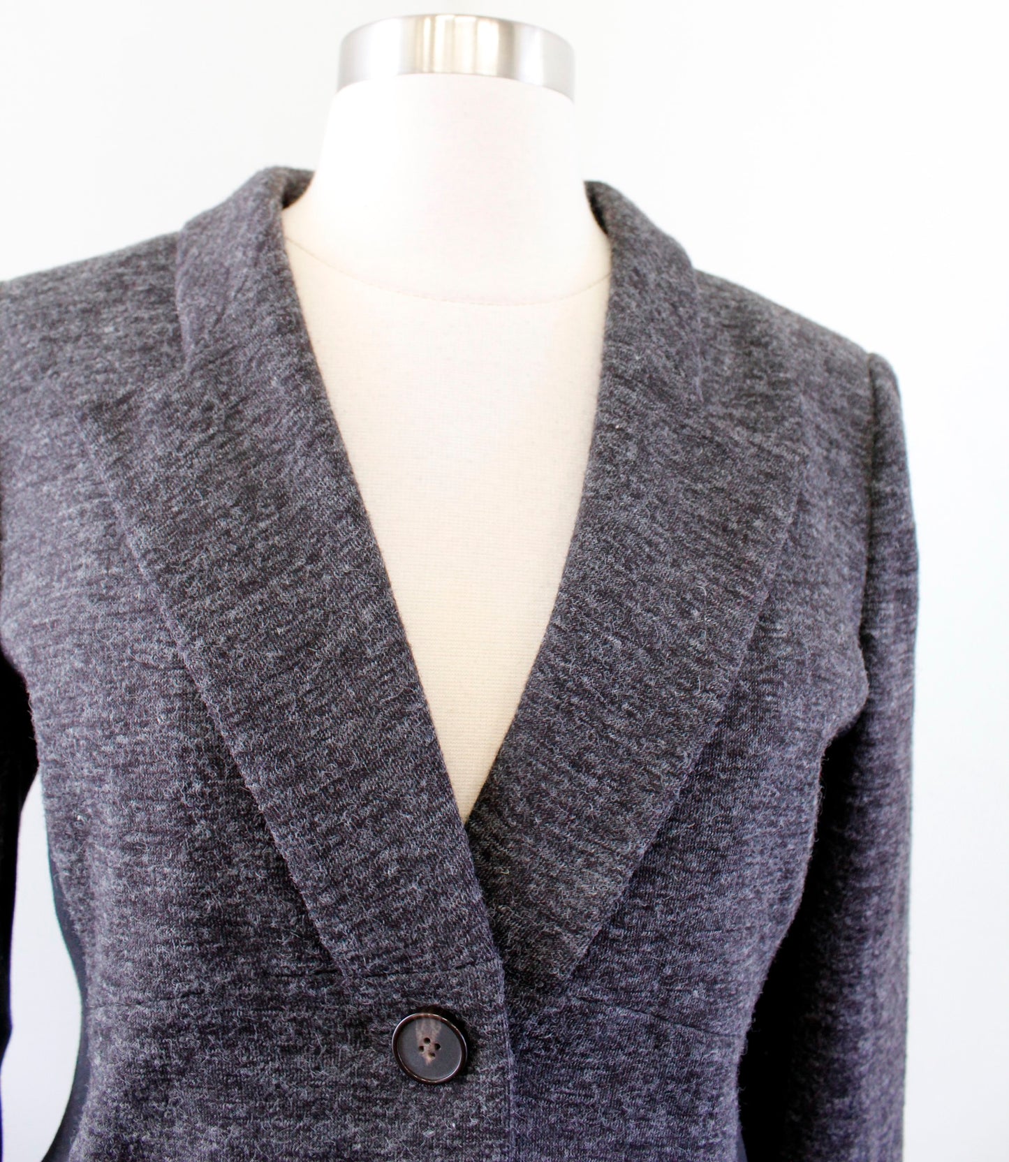 Cartonnier Anthropologie Spliced Heather Charcoal Gray Black Blazer Jacket Sz 6