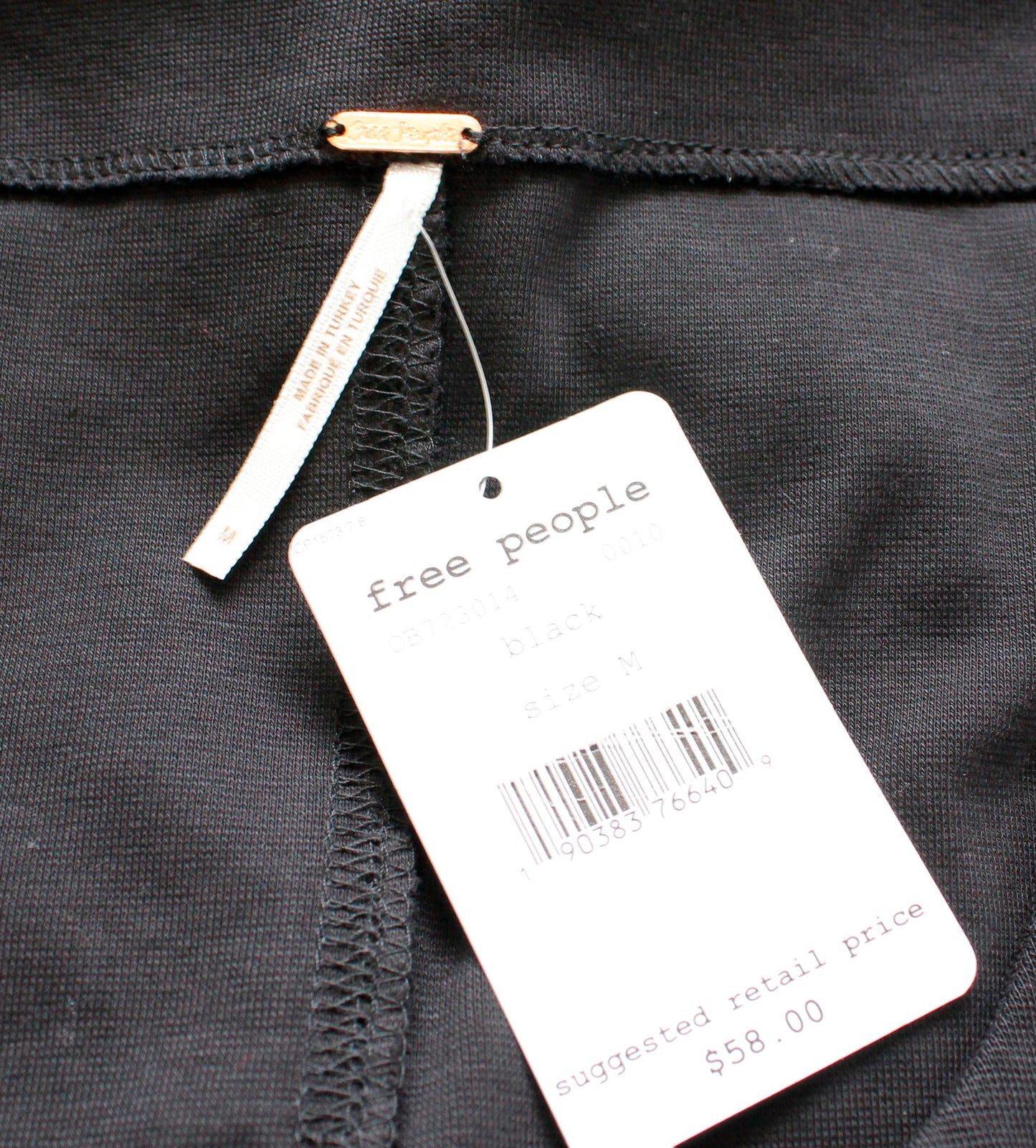 NWT Free People Looking Back Black Knit Lace Up Tie Blouse Top Size M Grommet Long Sleeve