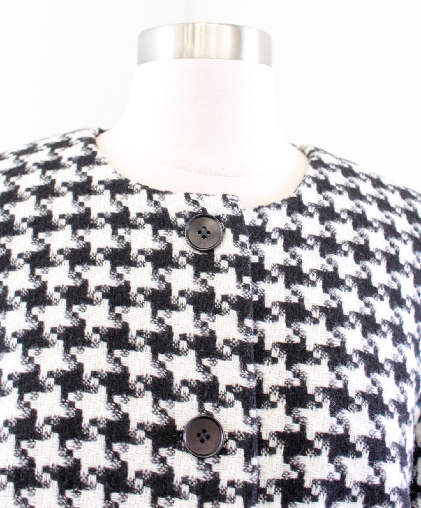 NWT $189 Talbots Black White Color Block Houndstooth Tweed Blazer Jacket Size 12