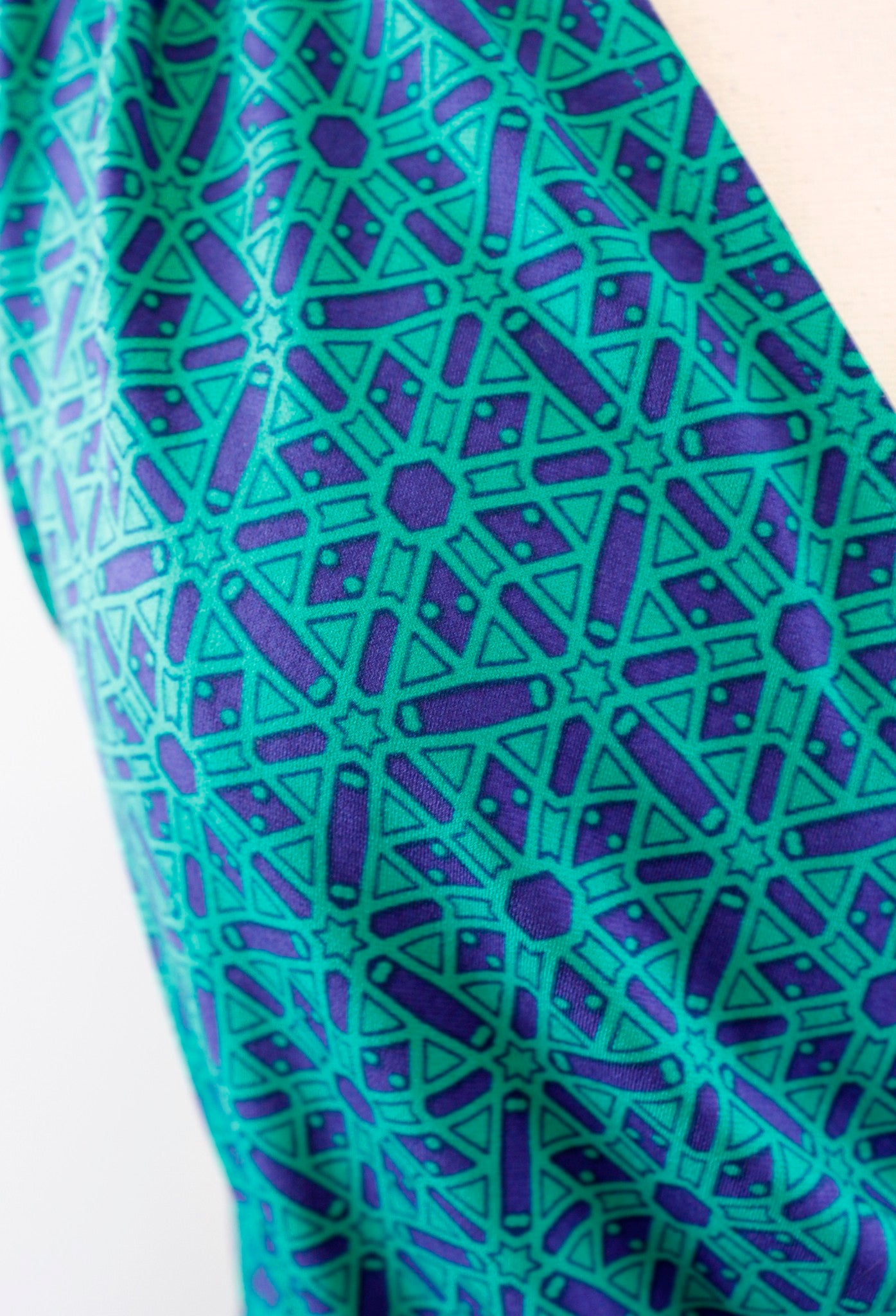 NWT 41 Hawthorn Stitch Fix Green Navy Blue Star Geometric Faux Wrap Dress Sz S