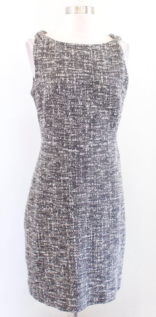 MM Lafleur the Lydia Boucle Tweed Knit Twist Strap Sheath Dress Size 8 Career