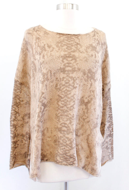 Wooden Ships Paola Buendia Tan Brown Printed Sweater Size XS S Wool Mohair
