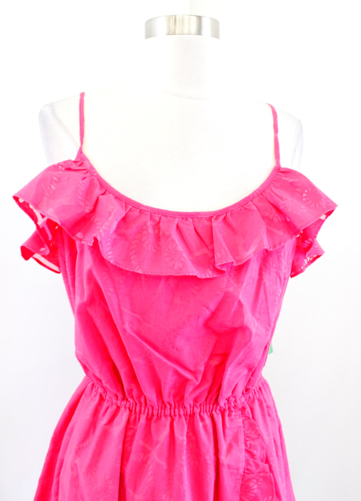 NWT Lilly Pulitzer Kalen Dress Azalea Pink Hanker for An Anchor Ruffle Size L