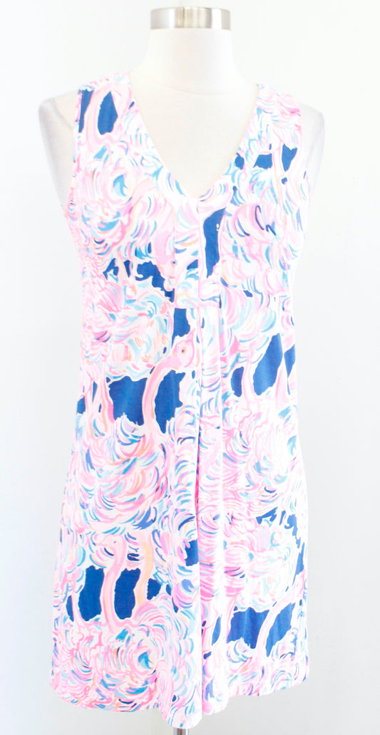 Lilly Pulitzer Amina Head in the Sand Pink Pelican Swing Mini Dress Size XXS 2XS