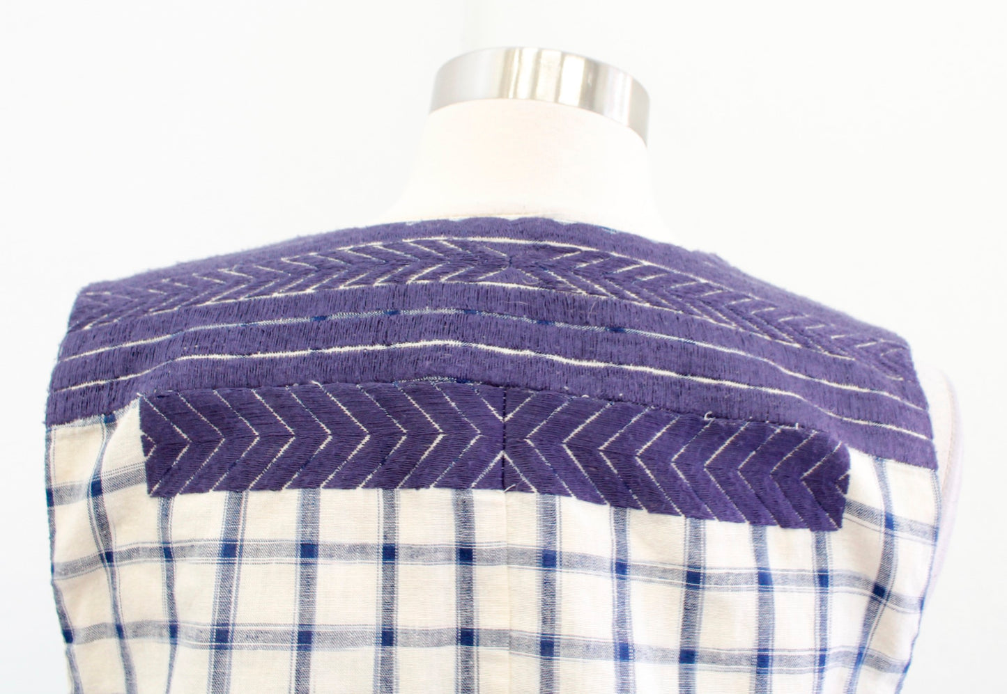 Madewell Sunray Window Pane Plaid Printed Embroidered Shift Dress Size S Linen