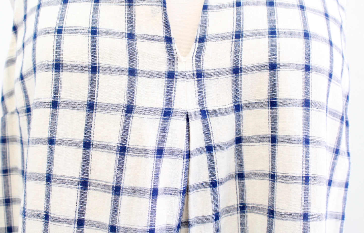 Madewell Sunray Window Pane Plaid Printed Embroidered Shift Dress Size S Linen