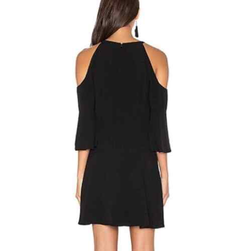 Ramy Brook Evette Black Cold Shoulder Keyhole Drop Waist Mini Dress Size 2