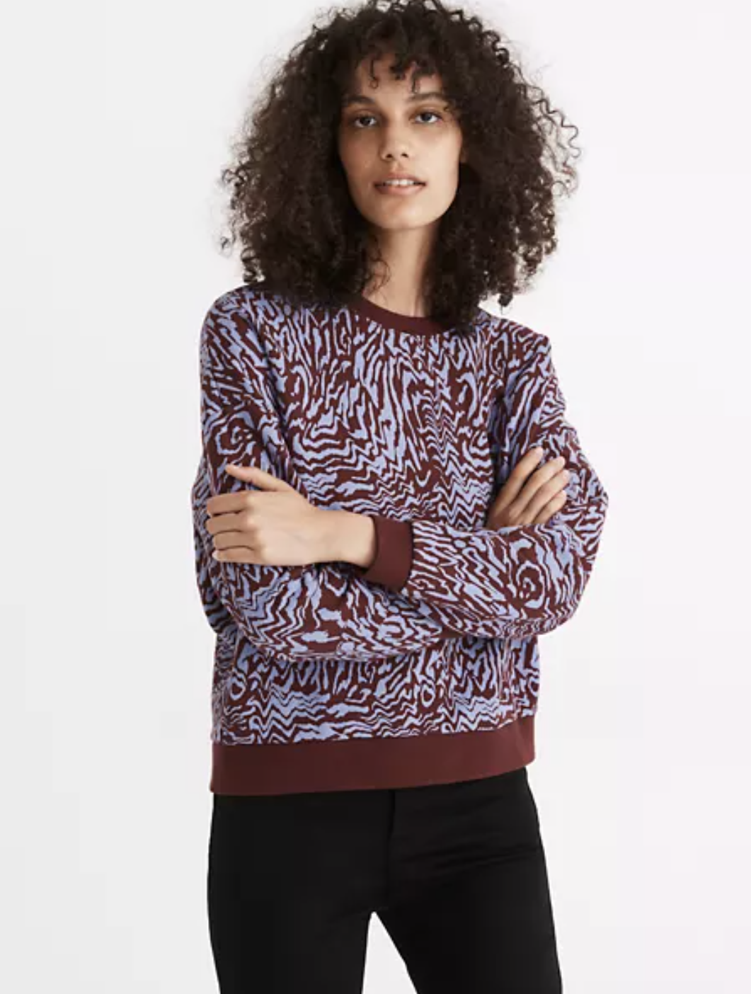 Madewell Resourced Oversized Sweatshirt Sweater in Tigerized Print Size M Tiger