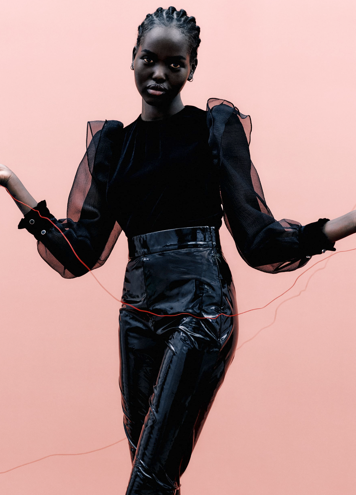 NWT Zara Black Velvet Sheer Mesh Puff Sleeve Ruffle Top Blouse Size XS Party