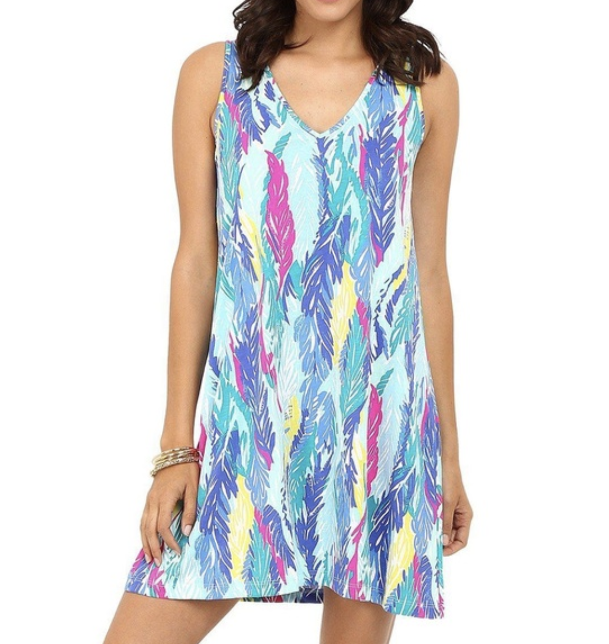 Lilly Pulitzer Blythe Light As a Feather Tank Swing Dress Size S Blue Sleeveless