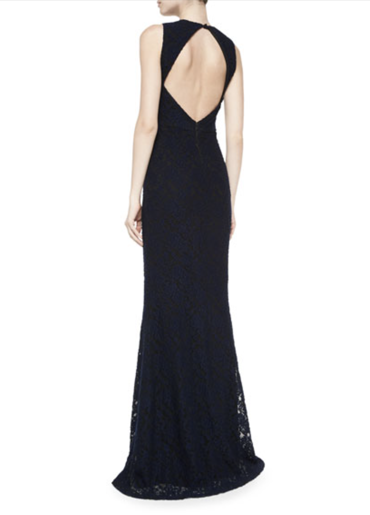 NWT Alice and Olivia Roxie Blue Black Floral Lace Maxi Dress Gown Size 6 Evening