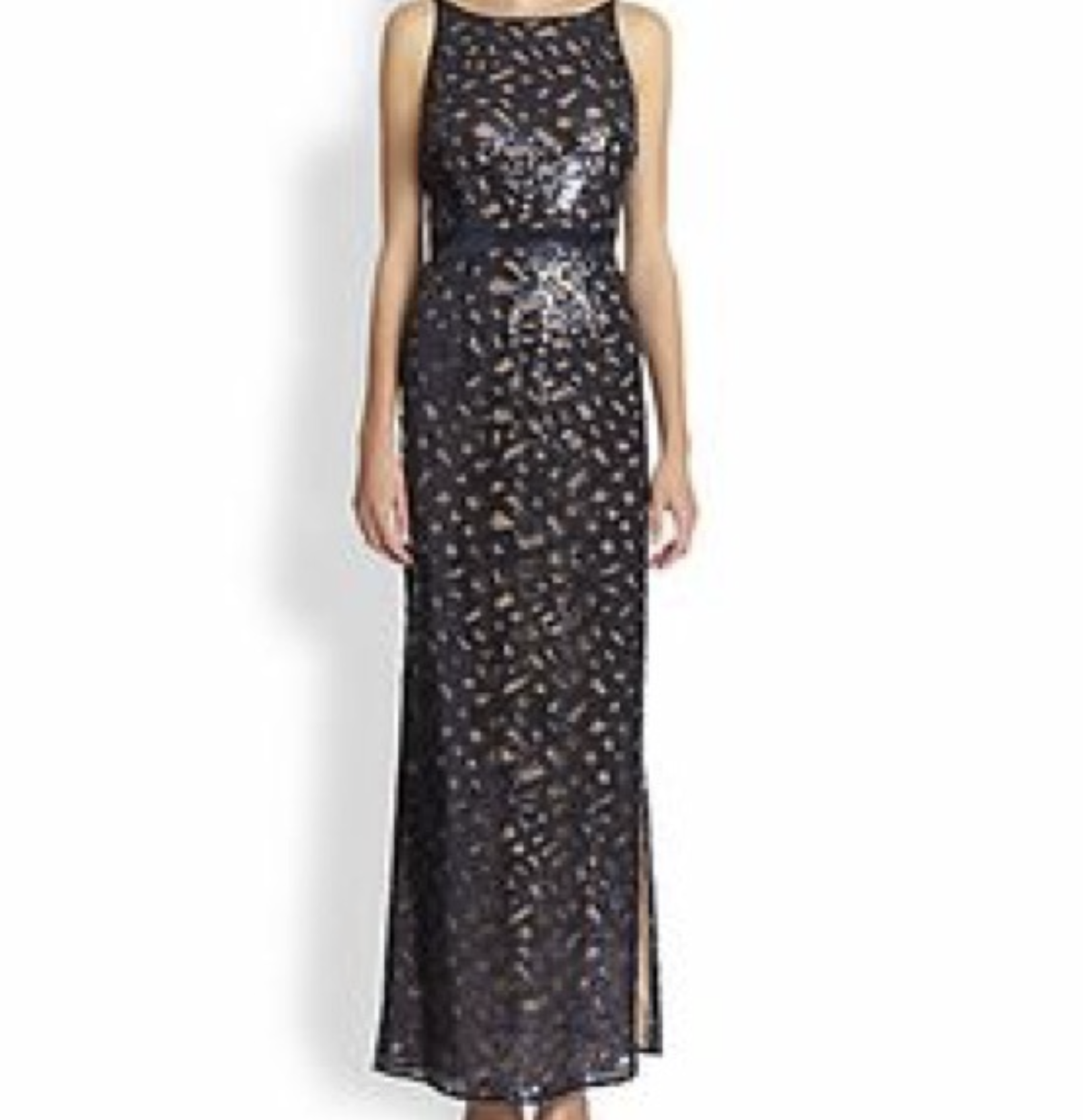 Aidan Mattox Navy Blue Sequin Geometric Mesh Illusion Formal Dress Gow Queen City Resale Aidan Mattox Navy Blue Sequin Geometric Mesh Illusion Formal Dress Gow Queen City Resale