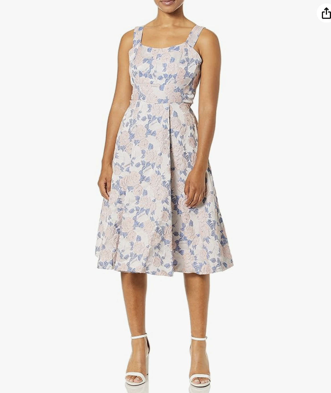 NWT Nanette Lepore Floral Jacquard A Line Fit and Flare Midi Dress 8 Blue Pink