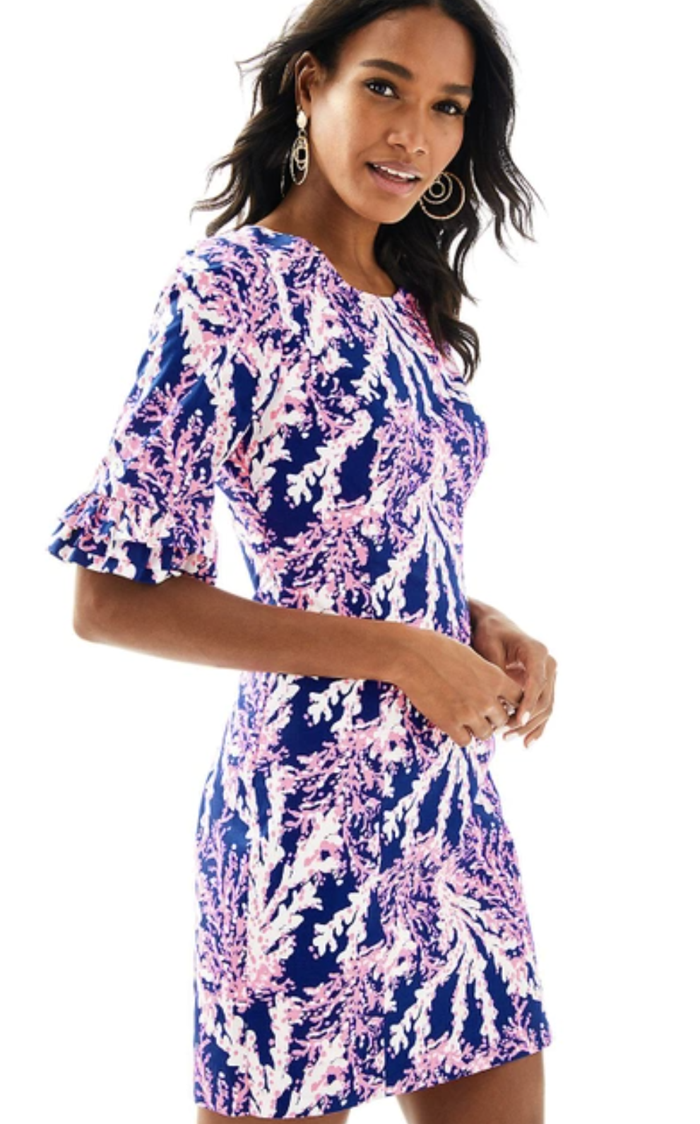 NWT Lilly Pulitzer Fiesta Beyond the Sea Nauti Navy Ruffle Dress Size 0 Pink