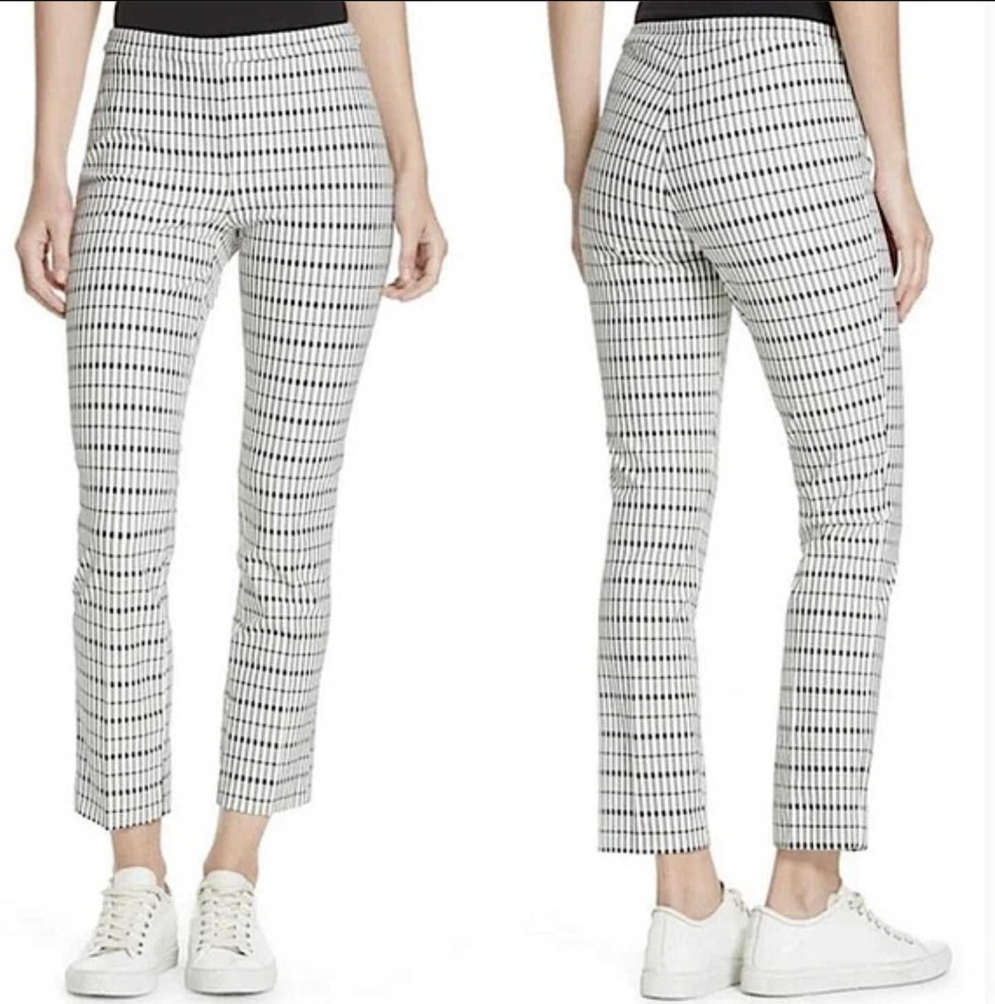 Theory Womens Classic Skinny Pant in Viscose Grid Size 4 Plaid Ankle Pants