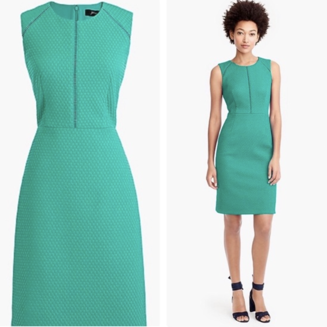 J Crew Womens Green Textured Portfolio Sheath Dress Size 2 Career Office