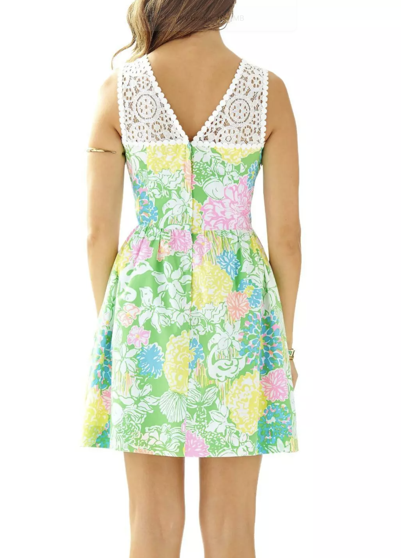 Lilly Pulitzer Raegan Hibiscus Stroll Floral Lace Mini Dress Sz 6 Fit and Flare