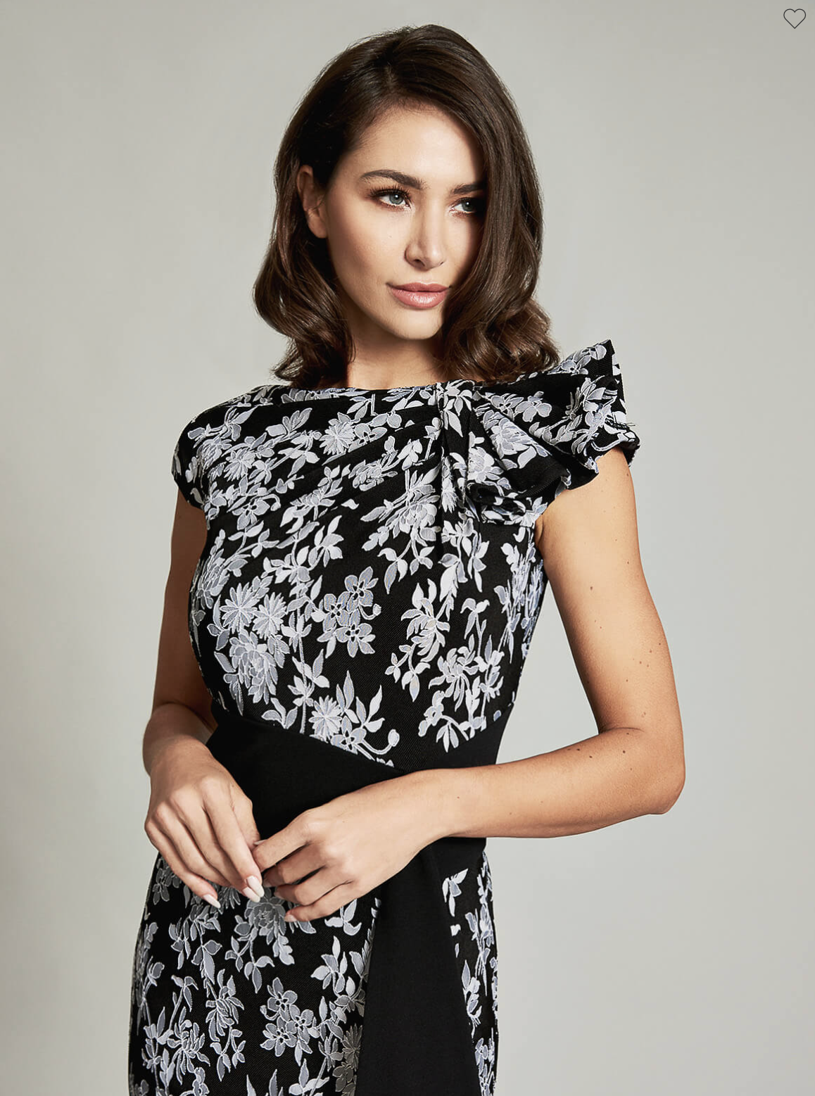 Tadashi Shoji Black Gray Floral Sanyu Stretch Jacquard Dress Cocktail Party 10