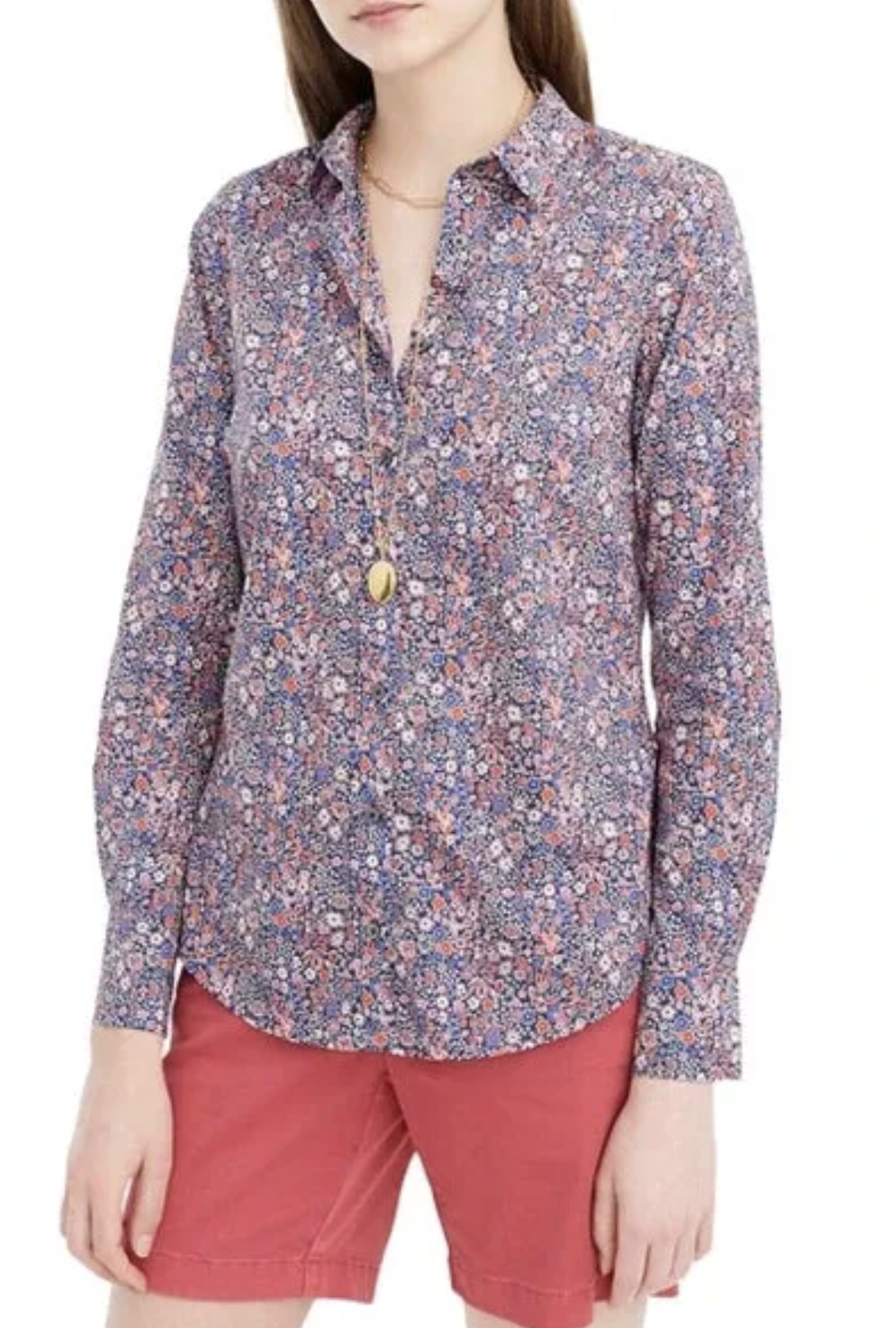 J Crew Liberty of London Perfect Shirt in Kayoko Floral Size 6 Button Front Top