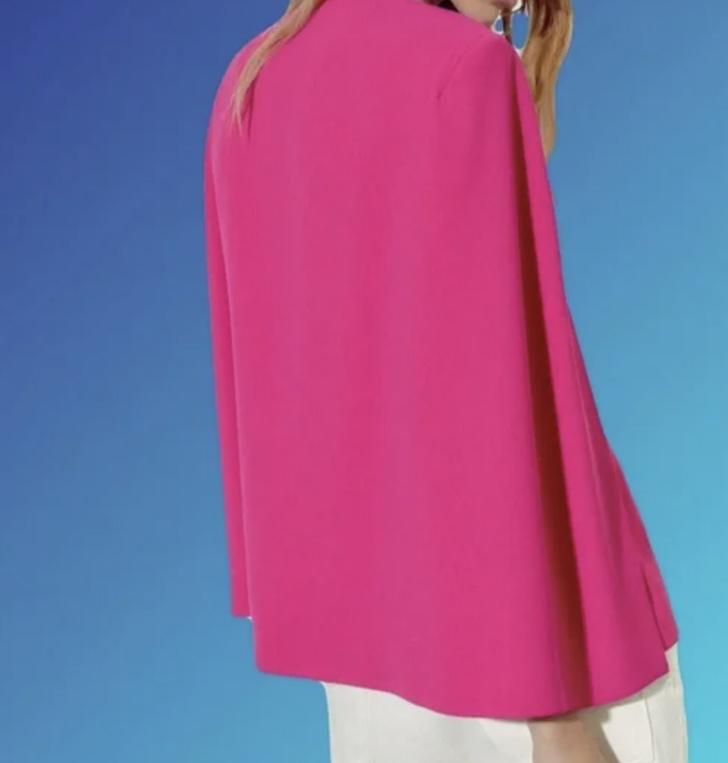 NWT Zara Hot Pink Open Cape Style Blazer Jacket Size XS Fuschia Womens